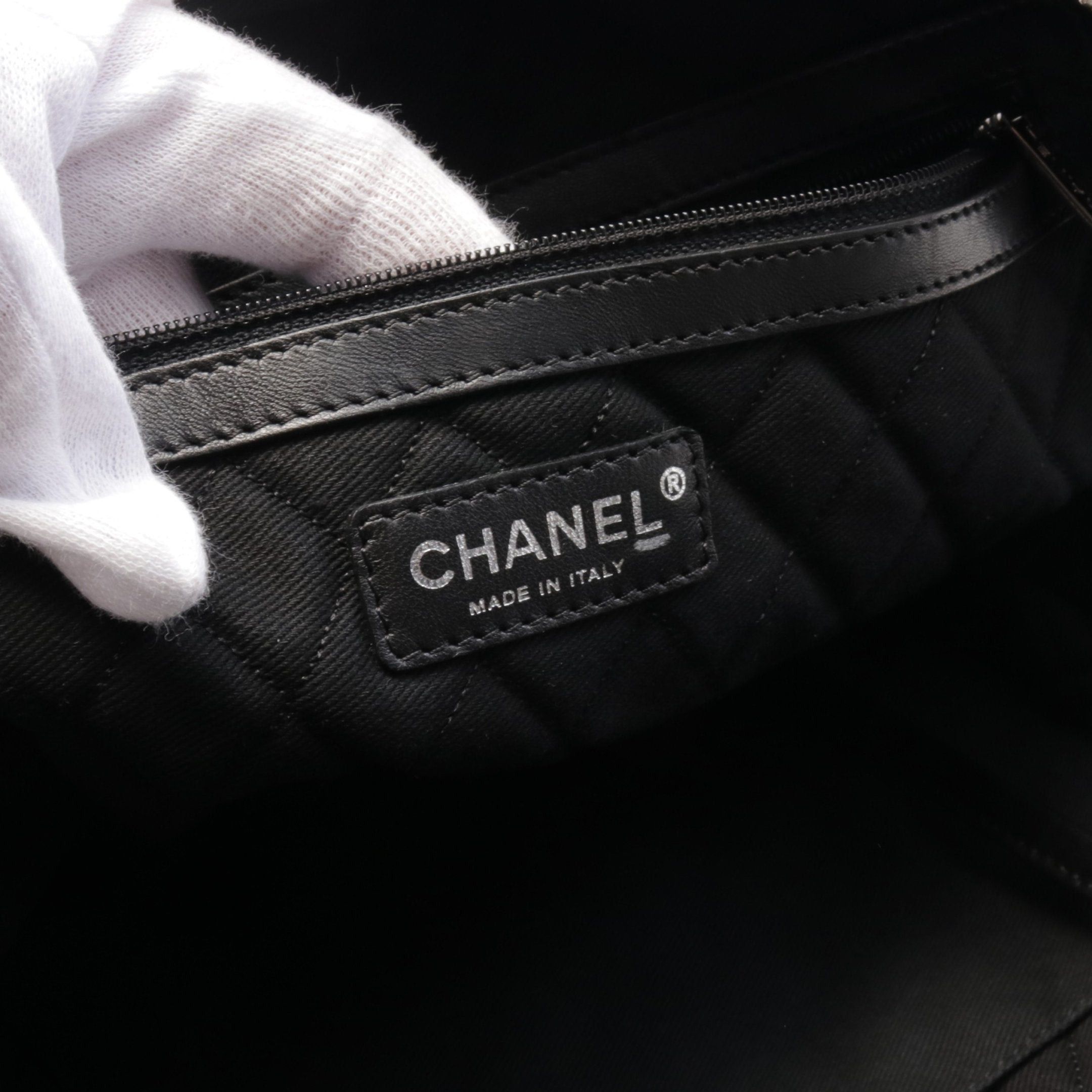 Chanel Chanel Coco Mark Bowling Bag Handbag Leather Black Silver Hardware Size ONE SIZE - 4 Thumbnail