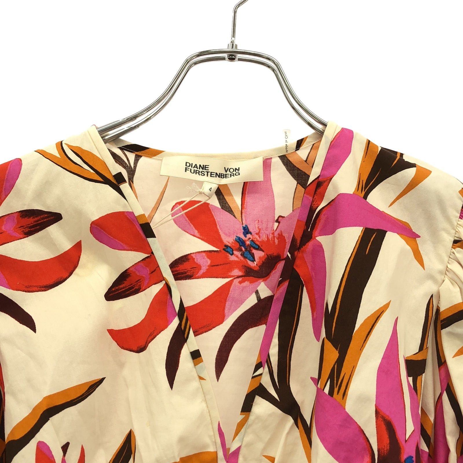 Diane von Furstenberg Diane Von Furstenberg Blouse Cotton Ivory Size ONE SIZE - 3 Thumbnail
