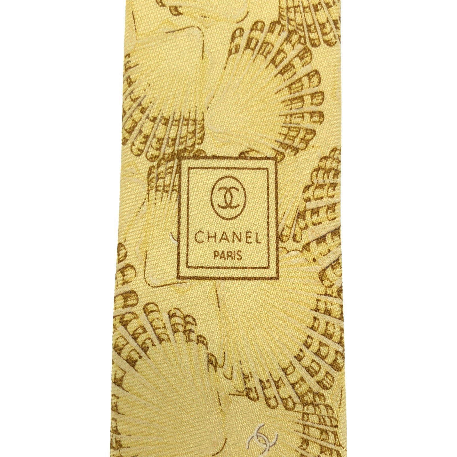 Chanel Chanel Tie Silk Yellow Size ONE SIZE - 4 Thumbnail
