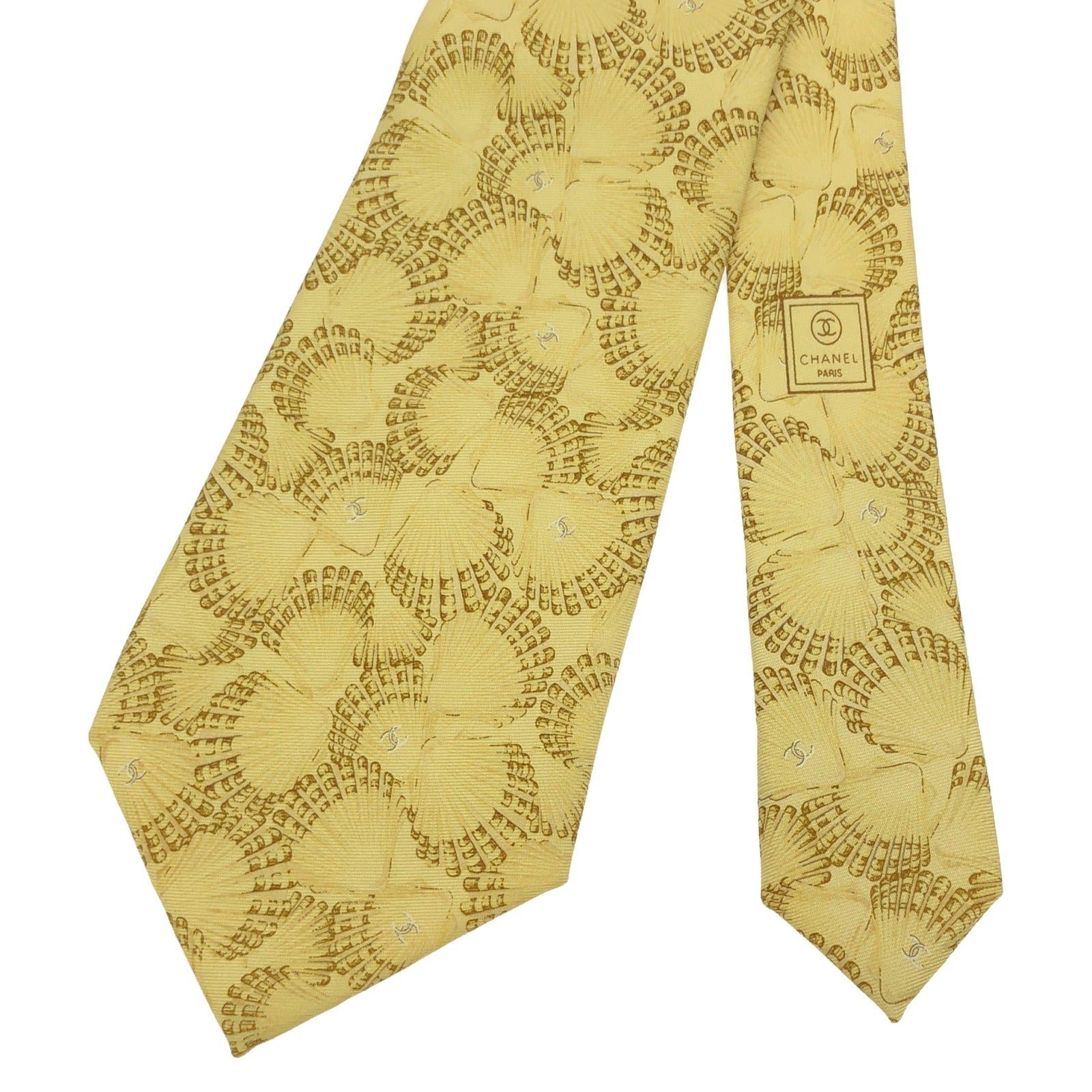 Chanel Chanel Tie Silk Yellow Size ONE SIZE - 2 Thumbnail