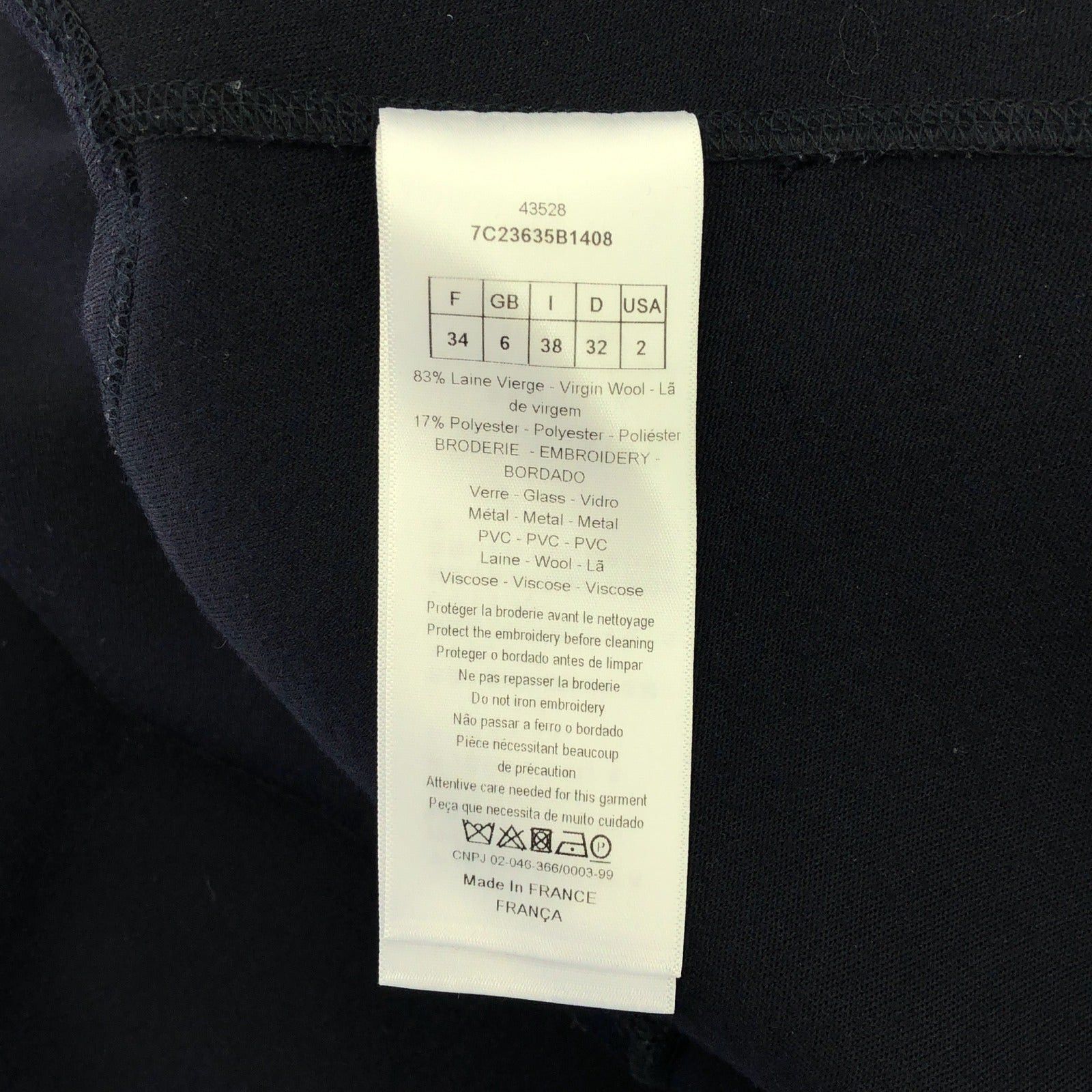 Dior Dior One Piece Wool Navy Size ONE SIZE - 6 Thumbnail