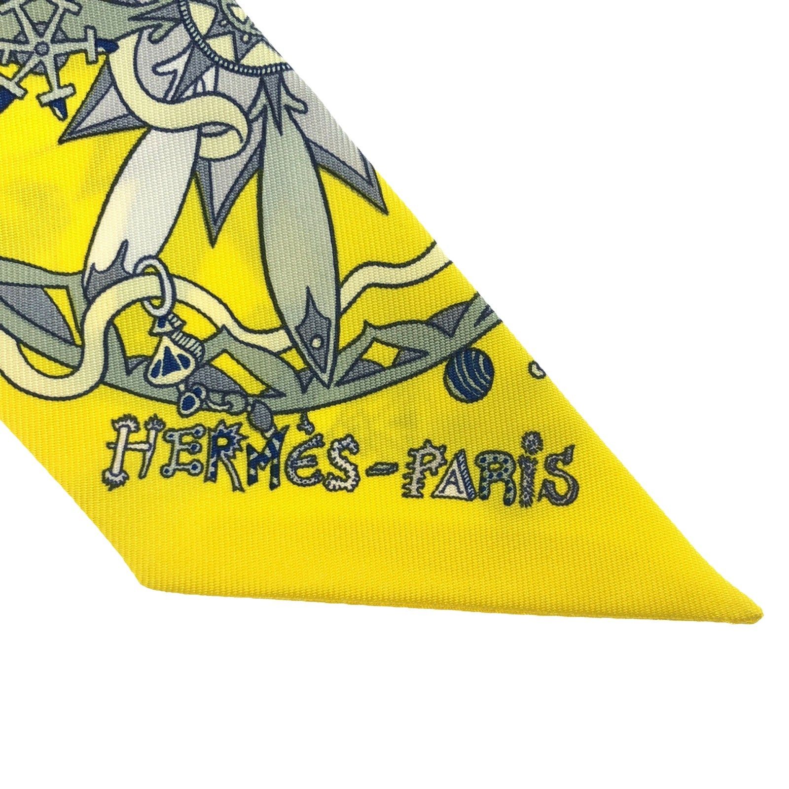Hermes Hermes Twilly Scarf Silk Yellow Size ONE SIZE - 3 Thumbnail
