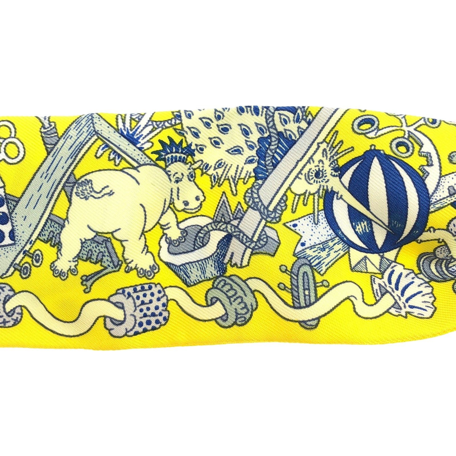 Hermes Hermes Twilly Scarf Silk Yellow Size ONE SIZE - 5 Thumbnail