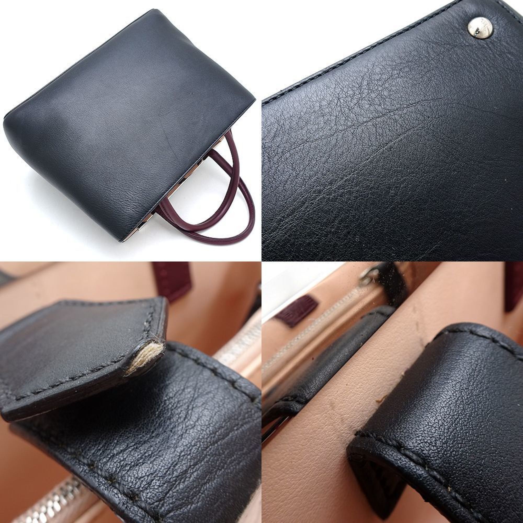 Fendi FENDI Petit Toujour 8BH253 Handbag Monster Leather Black 352157 Size ONE SIZE - 4 Thumbnail