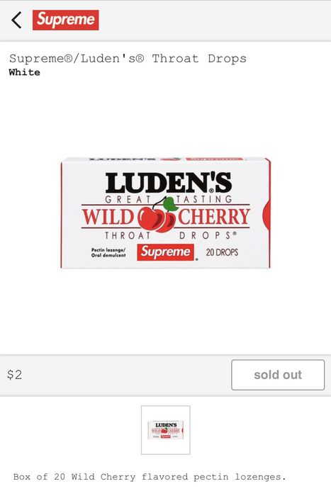 Supreme best sale cough drops