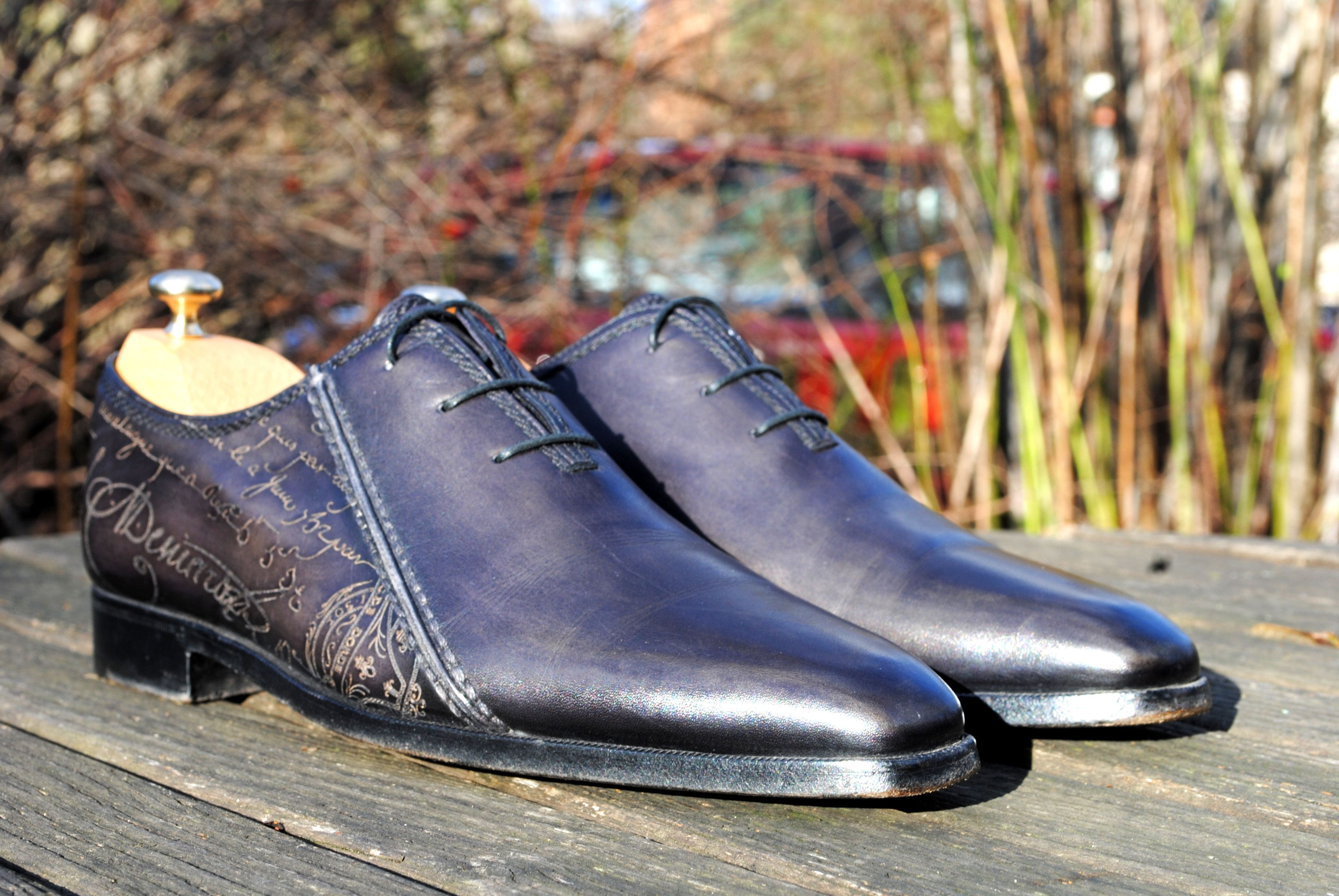 Berluti Scars Démesure Scritto Engraved Calf Leather Oxford | Grailed