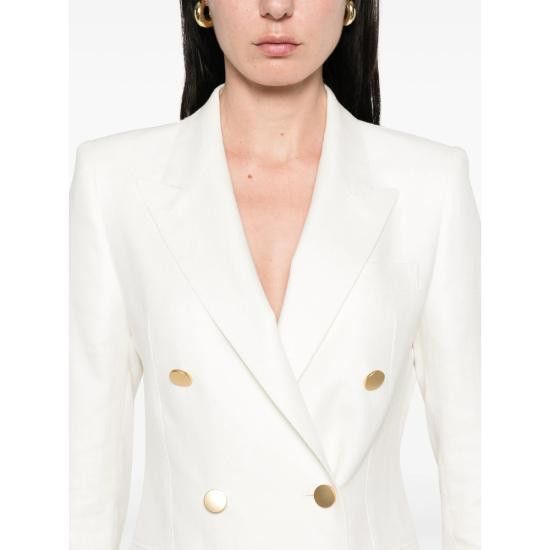 Tagliatore TAGLIATORE Women Suit Jackets 340306 J PARIGI10 EX970 WHITE Size L / US 10 / IT 46 - 5 Thumbnail