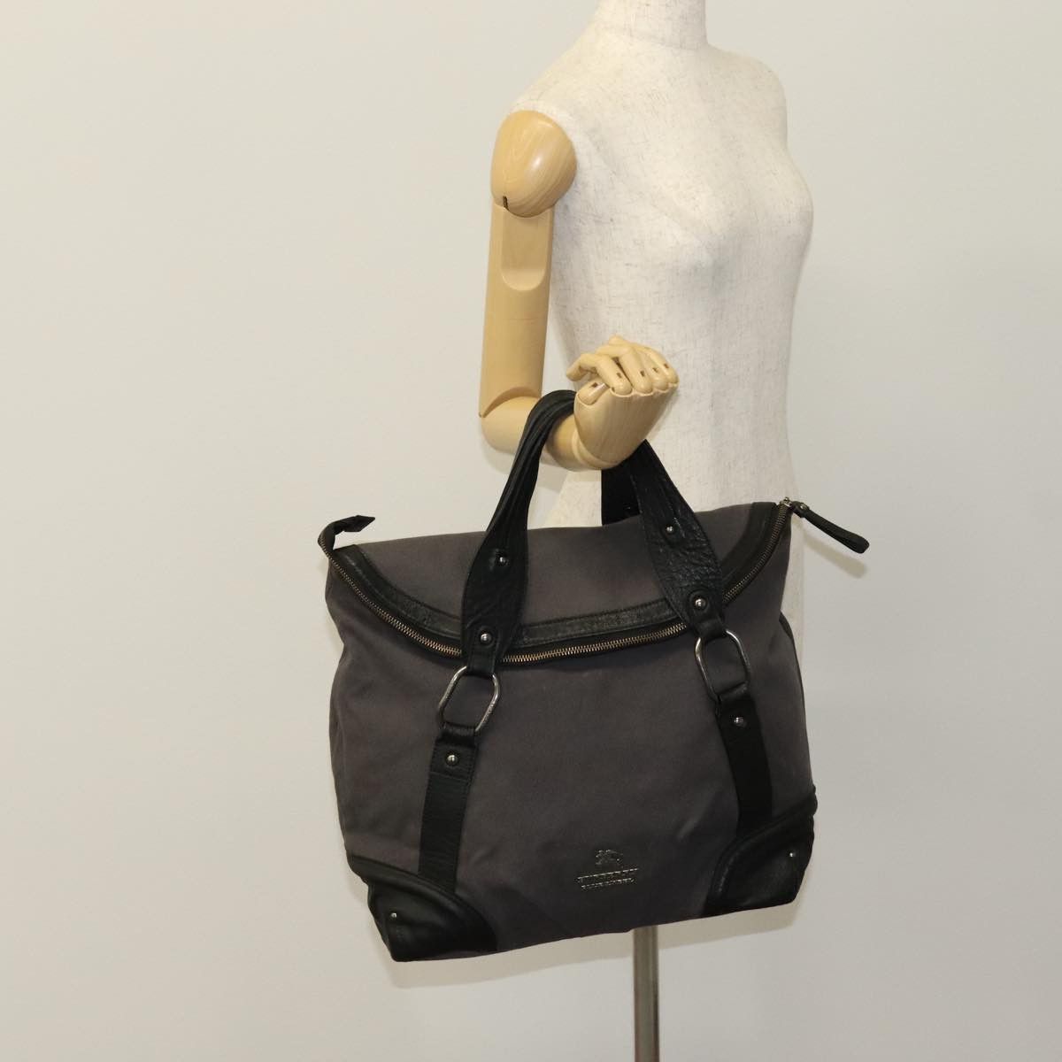 Burberry Blue Label Grey Canvas Handbag (Pre-Owned) Size ONE SIZE - 14 Thumbnail