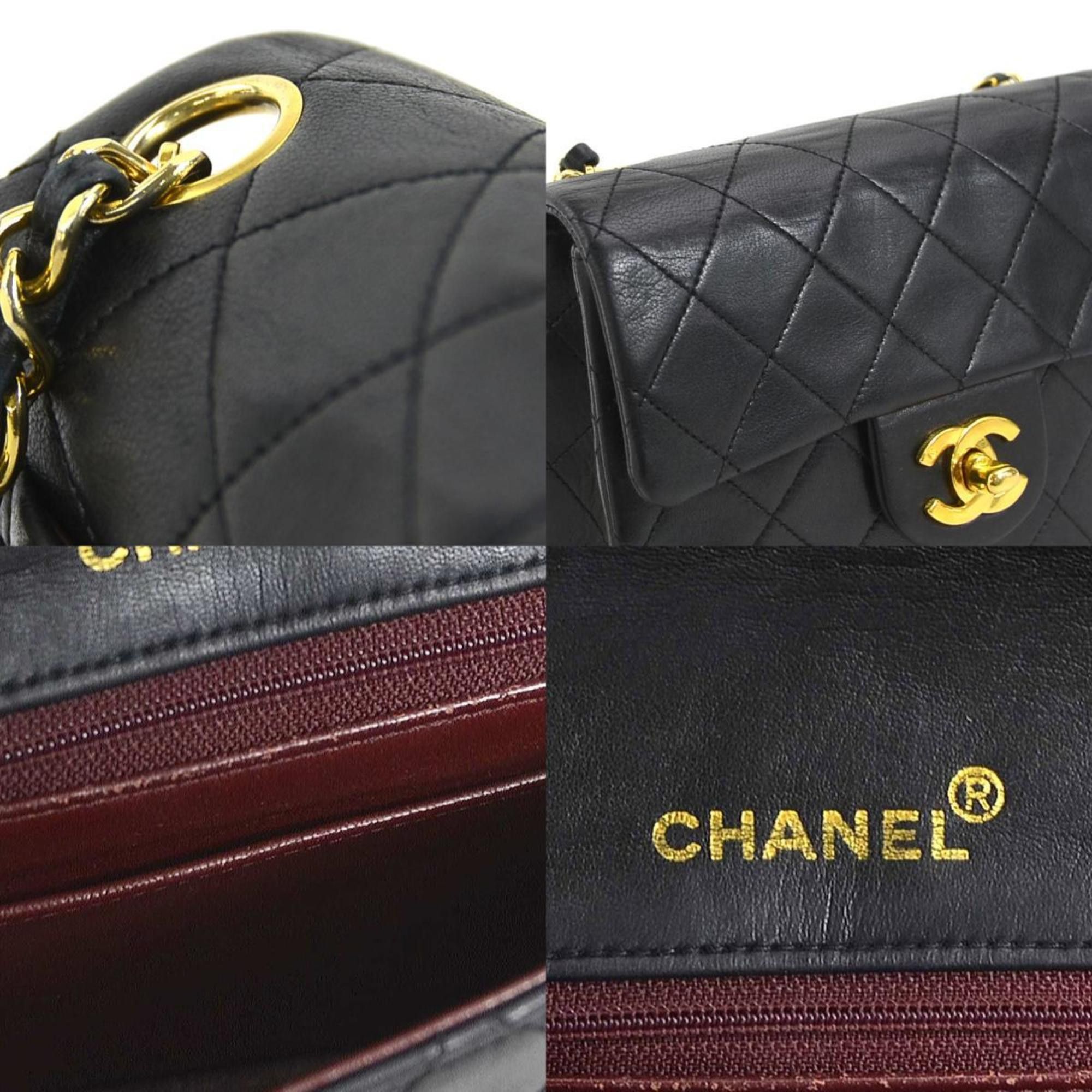 Chanel CHANEL Shoulder Bag Lambskin Black Gold Women's 90028g Size ONE SIZE - 4 Thumbnail