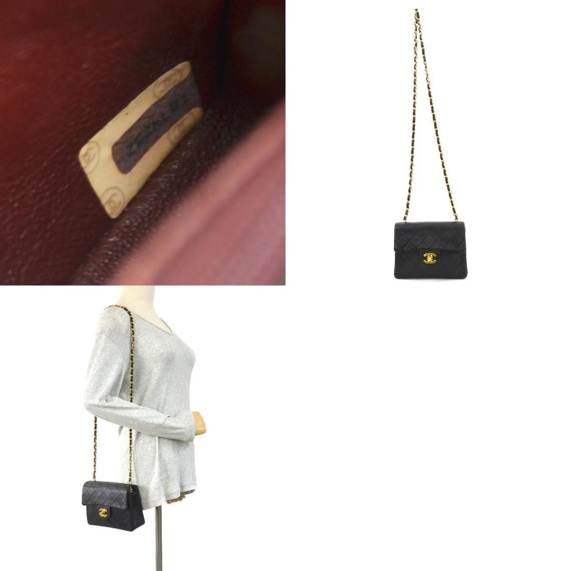 Chanel CHANEL Shoulder Bag Lambskin Black Gold Women's 90028g Size ONE SIZE - 5 Thumbnail