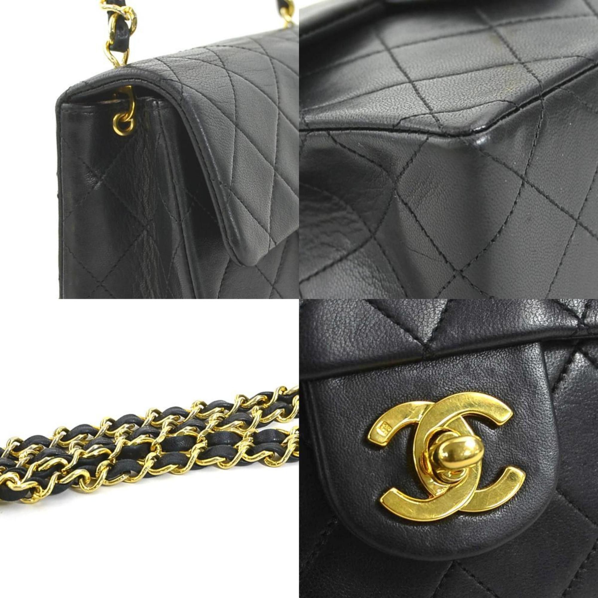 Chanel CHANEL Shoulder Bag Lambskin Black Gold Women's 90028g Size ONE SIZE - 3 Thumbnail