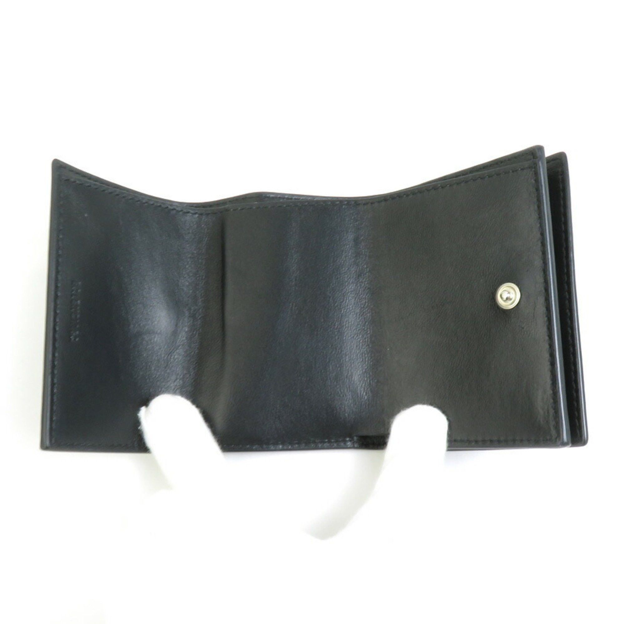 Balenciaga BALENCIAGA Tri-fold Wallet Leather Black Men's Women's 55908g Size ONE SIZE - 3 Thumbnail