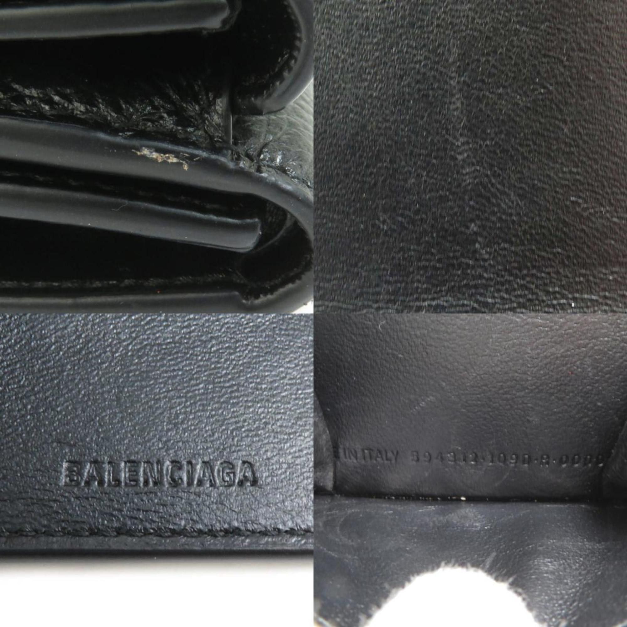 Balenciaga BALENCIAGA Tri-fold Wallet Leather Black Men's Women's 55908g Size ONE SIZE - 5 Thumbnail