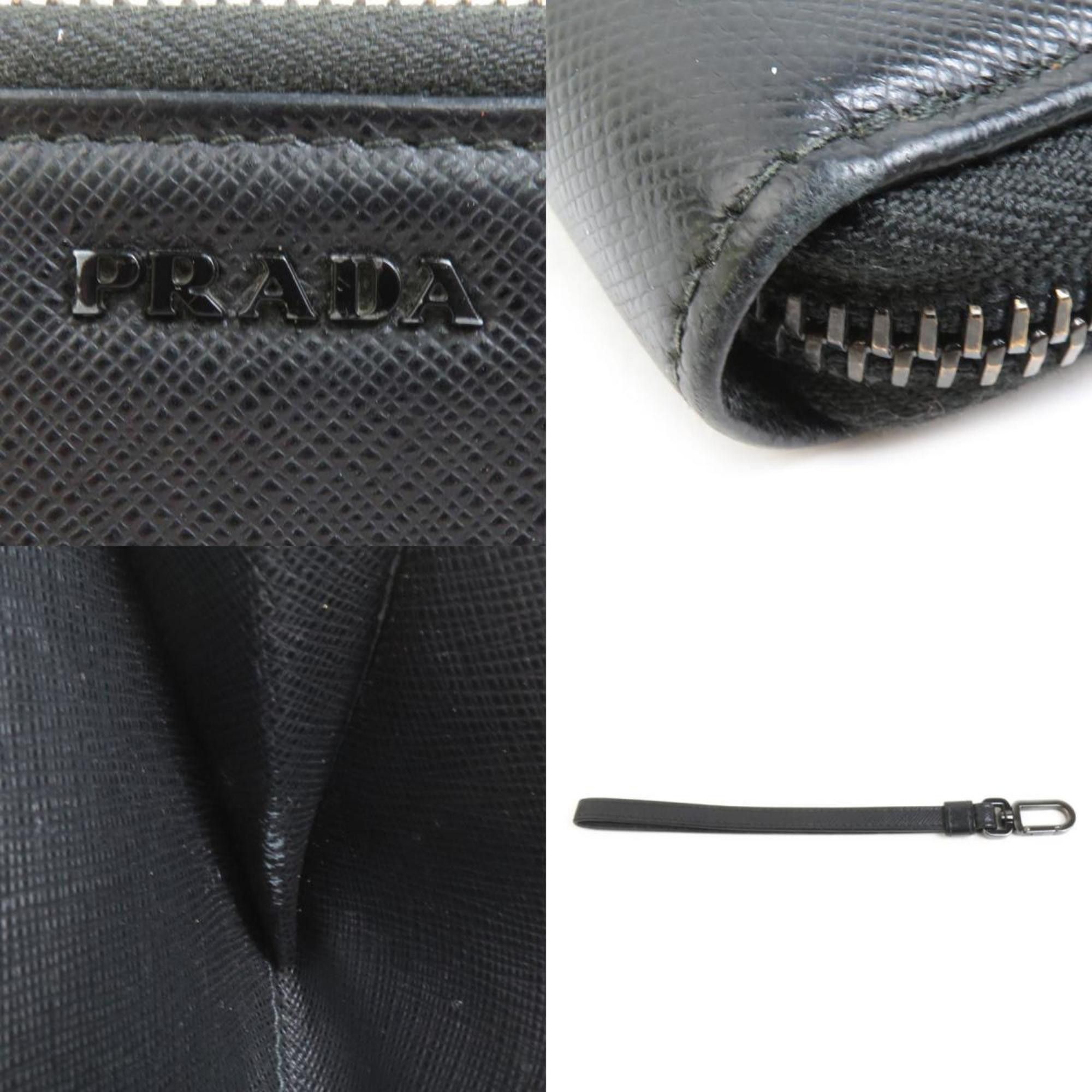 Prada PRADA Organizer Long Wallet Leather Black Men's e60039a Size ONE SIZE - 4 Thumbnail