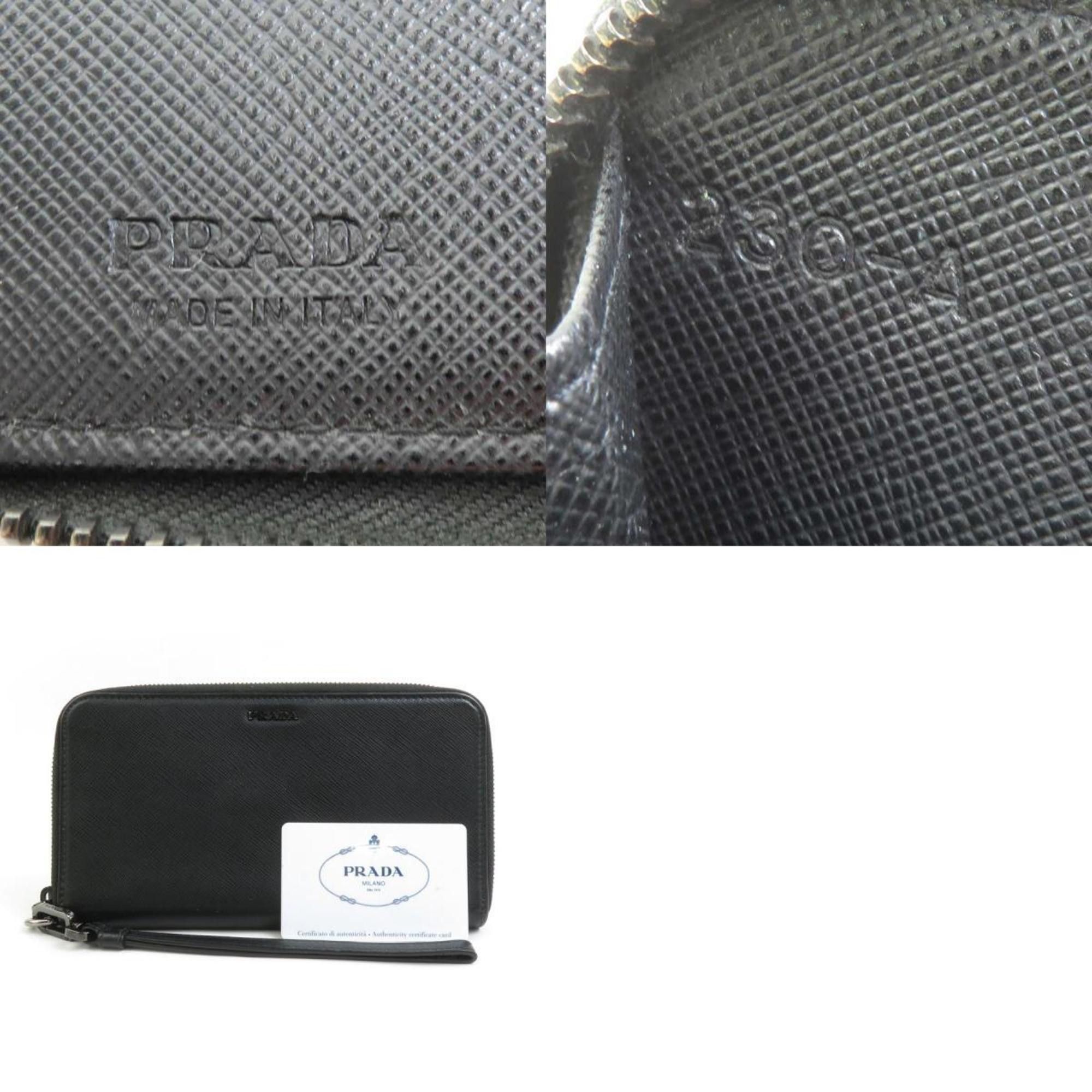 Prada PRADA Organizer Long Wallet Leather Black Men's e60039a Size ONE SIZE - 5 Thumbnail