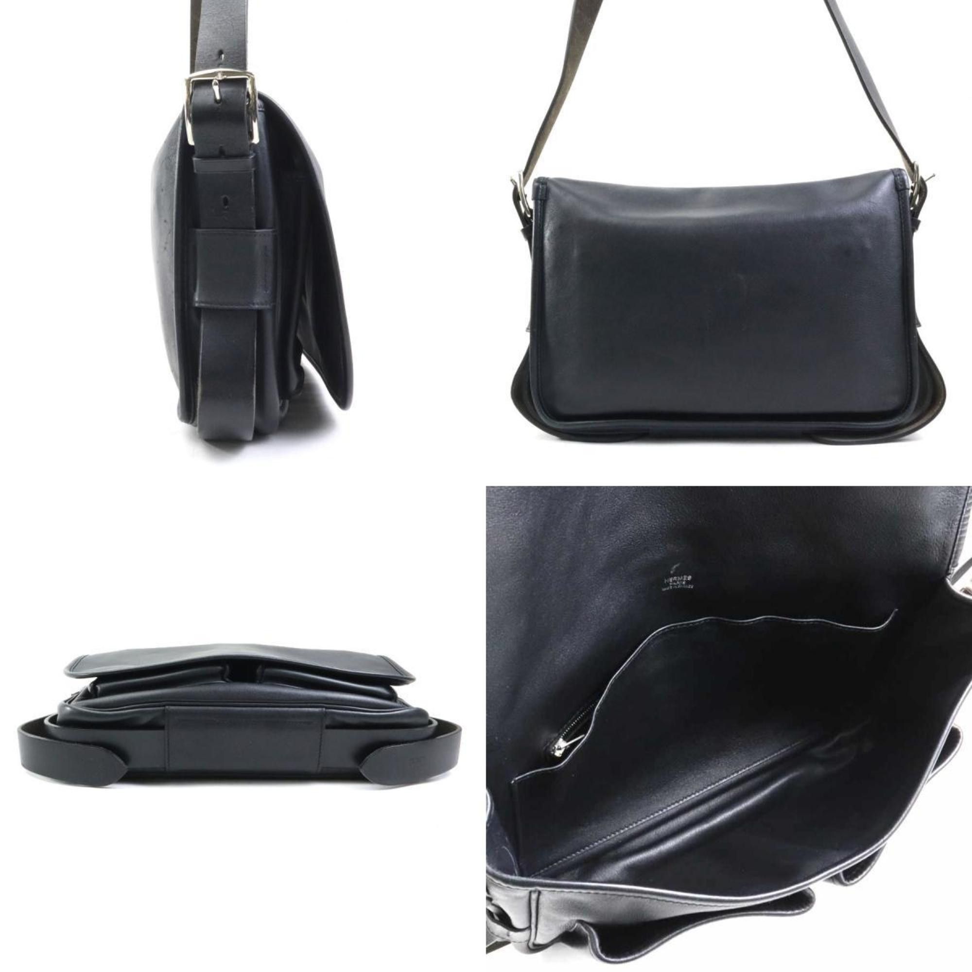 Hermes Hermes Shoulder Bag Barda 30 Veau Sikkim Black Men's Women's 90032g Size ONE SIZE - 2 Thumbnail