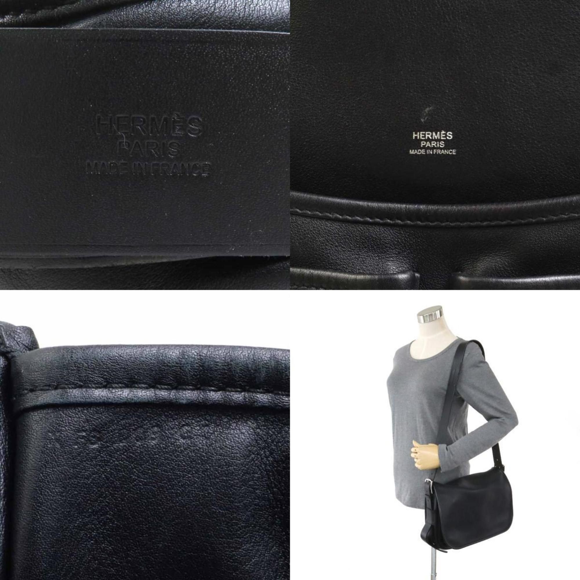 Hermes Hermes Shoulder Bag Barda 30 Veau Sikkim Black Men's Women's 90032g Size ONE SIZE - 5 Thumbnail