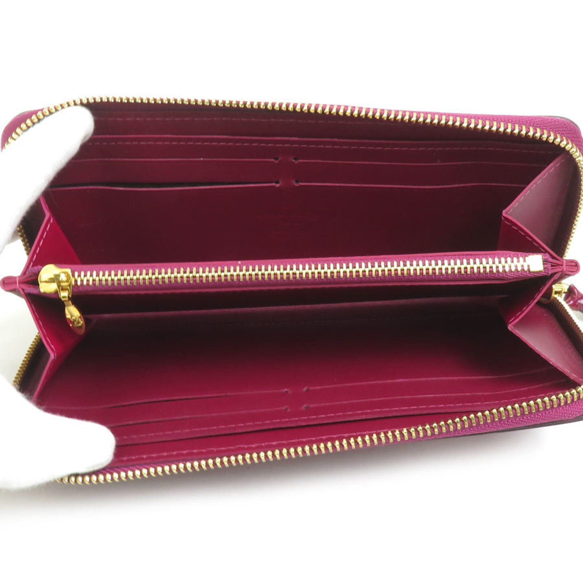 Louis Vuitton Louis Vuitton Round Long Wallet Monogram Vernis Portefeuille Clemence Magenta Women's M90972 55905f Size ONE SIZE - 3 Thumbnail