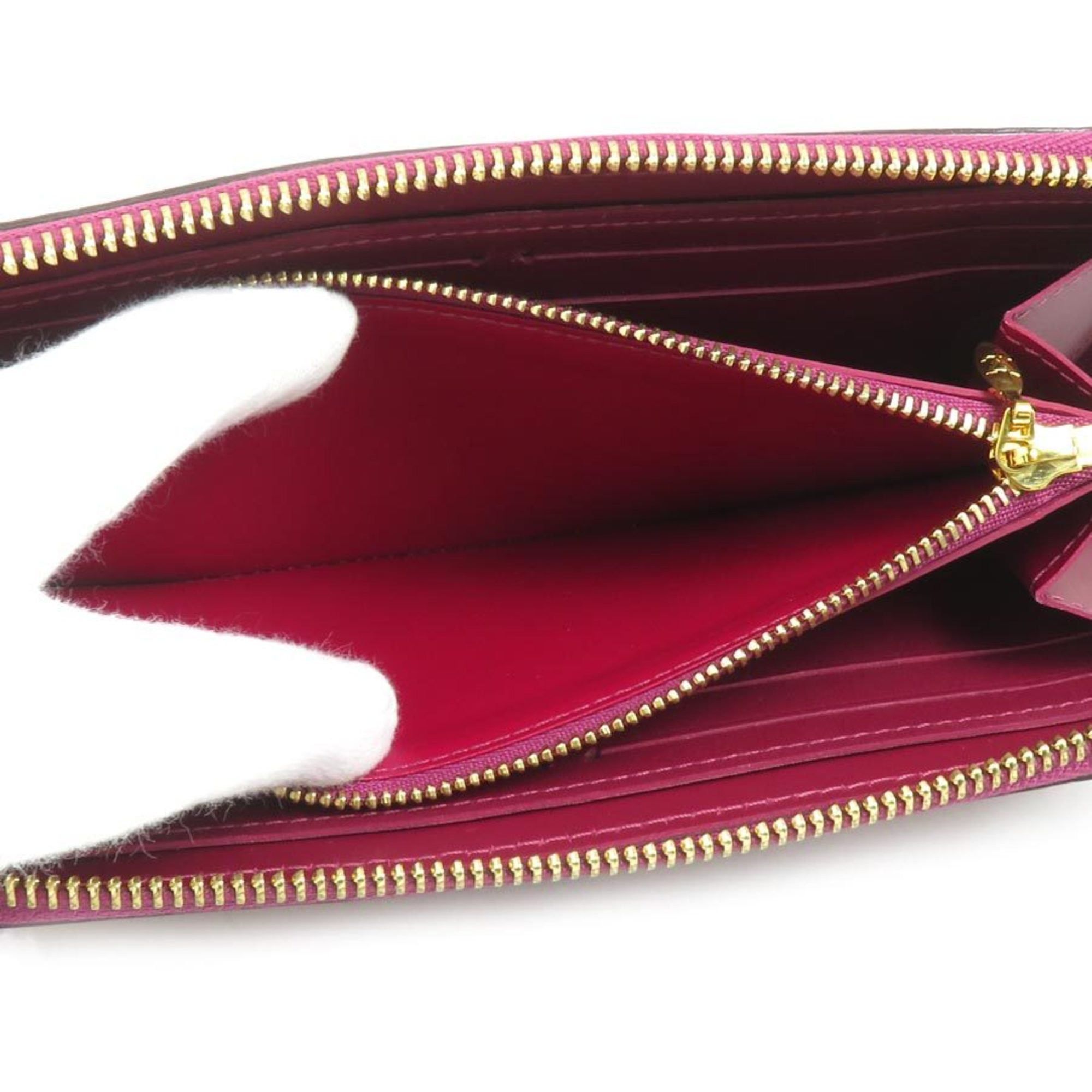 Louis Vuitton Louis Vuitton Round Long Wallet Monogram Vernis Portefeuille Clemence Magenta Women's M90972 55905f Size ONE SIZE - 4 Thumbnail