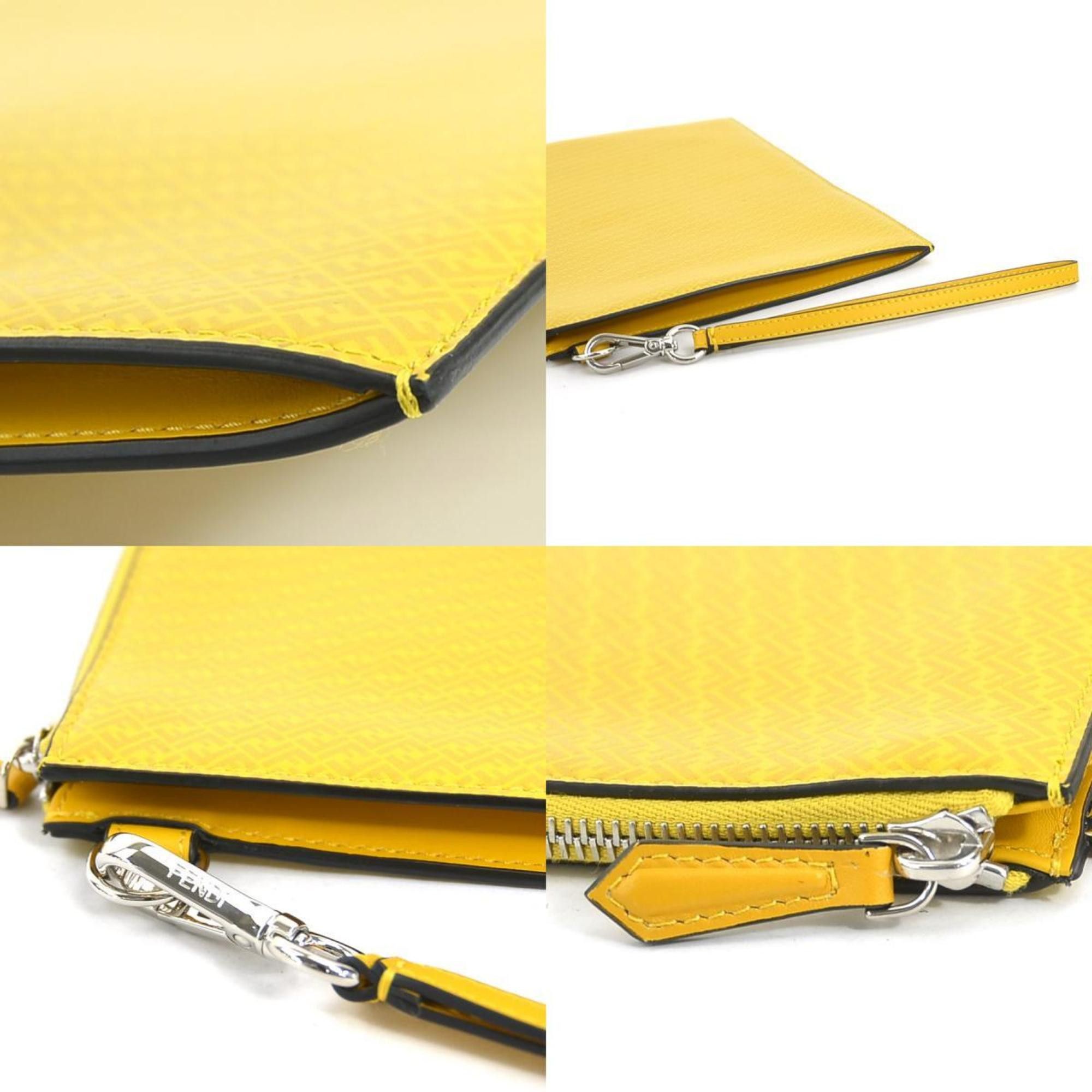 Fendi FENDI clutch bag leather yellow silver men's 7N0110 AGLP w0937a Size ONE SIZE - 4 Thumbnail
