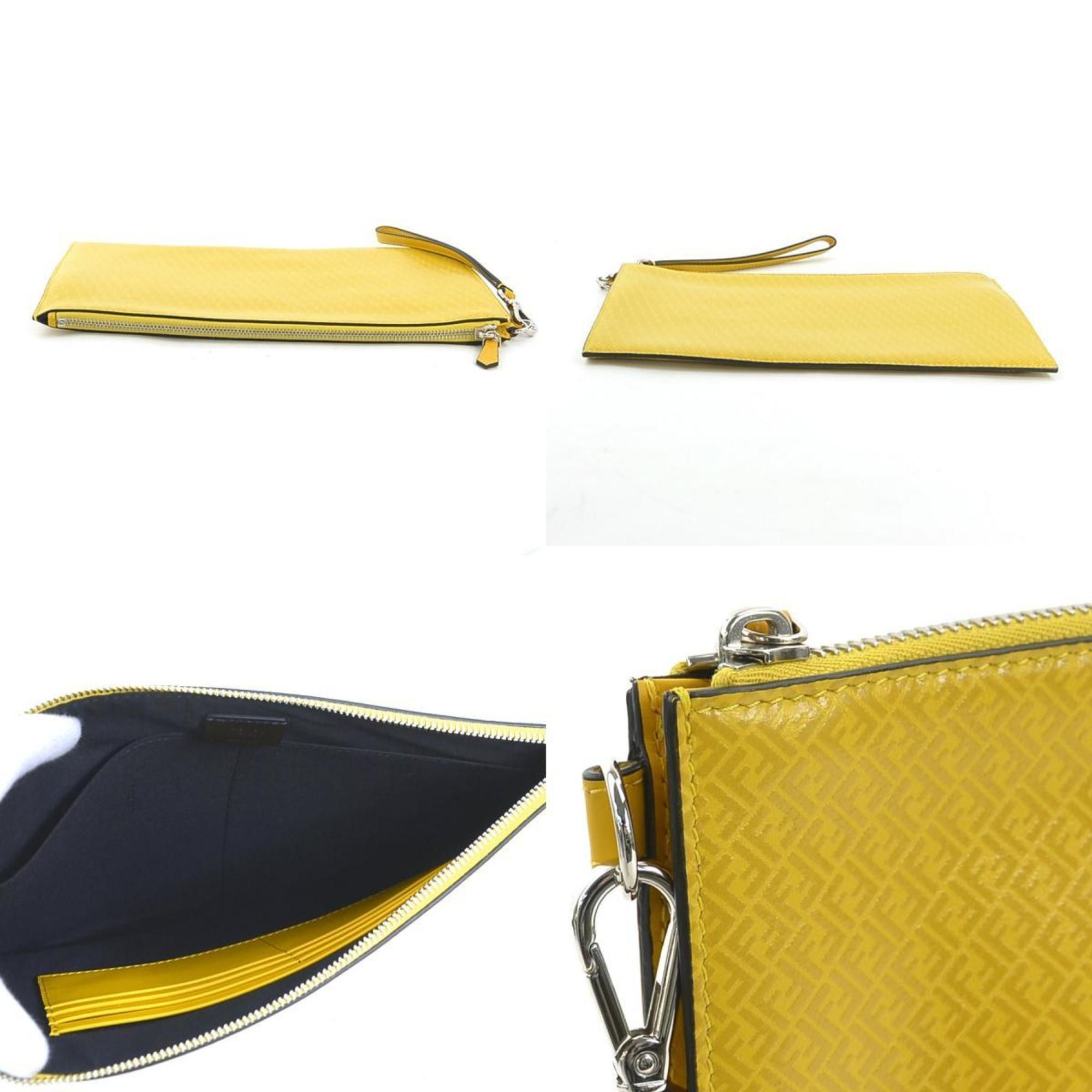 Fendi FENDI clutch bag leather yellow silver men's 7N0110 AGLP w0937a Size ONE SIZE - 3 Thumbnail