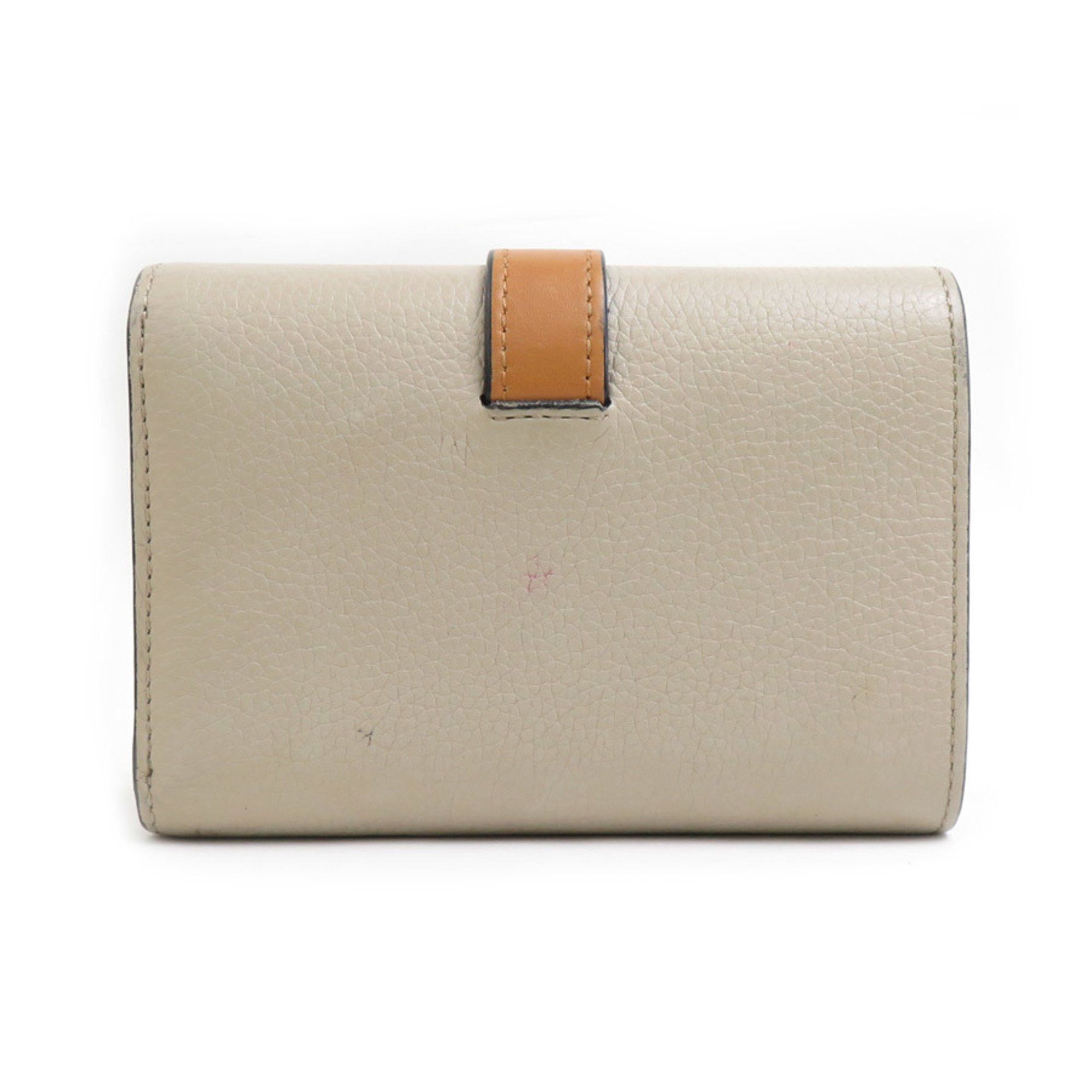 Loewe LOEWE Tri-fold Wallet Vertical Leather Greige Brown Pink Women's e60019j Size ONE SIZE - 2 Thumbnail