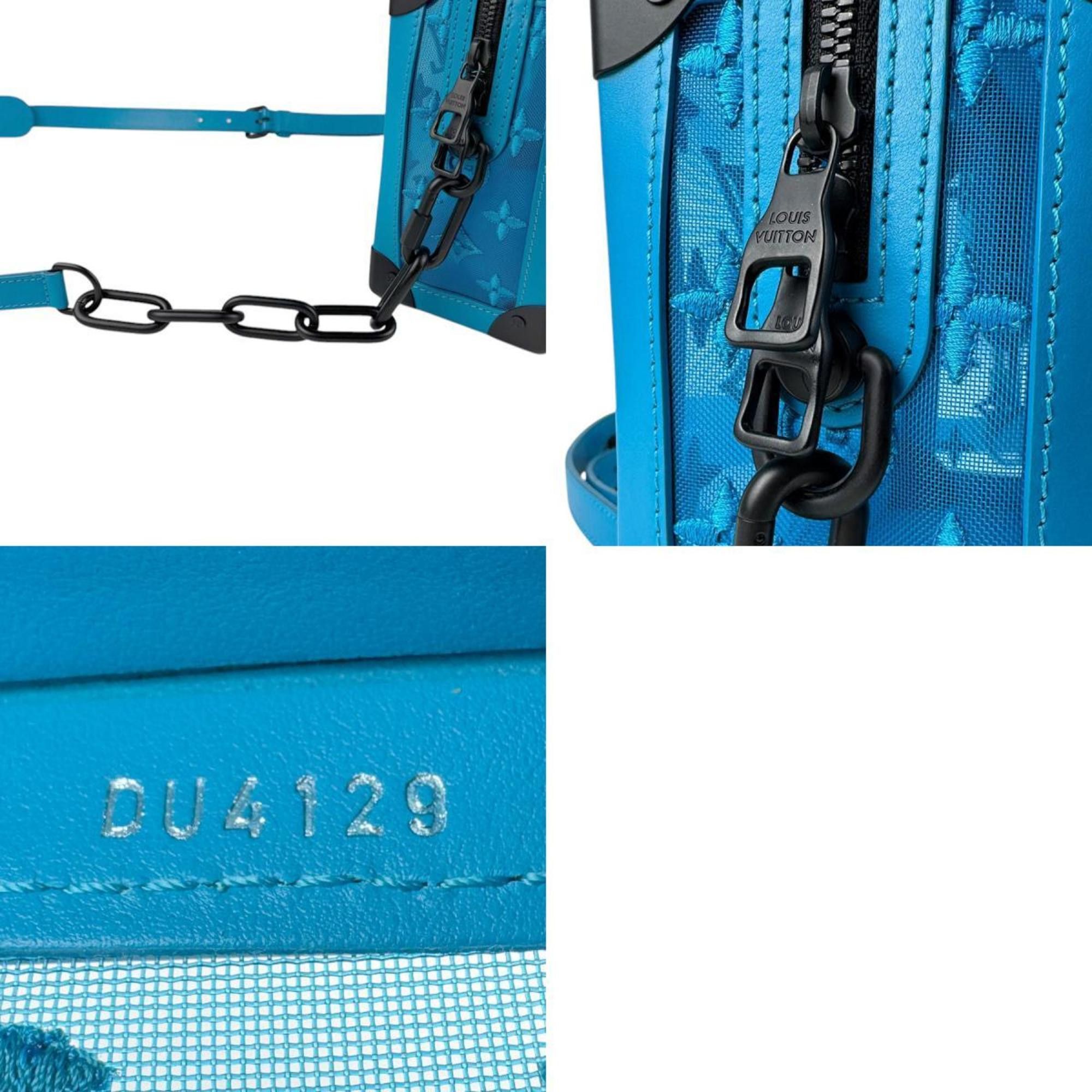 Louis Vuitton Louis Vuitton Shoulder Bag Monogram Soft Trunk Mesh Turquoise Men's M45074 n1107 Size ONE SIZE - 5 Thumbnail