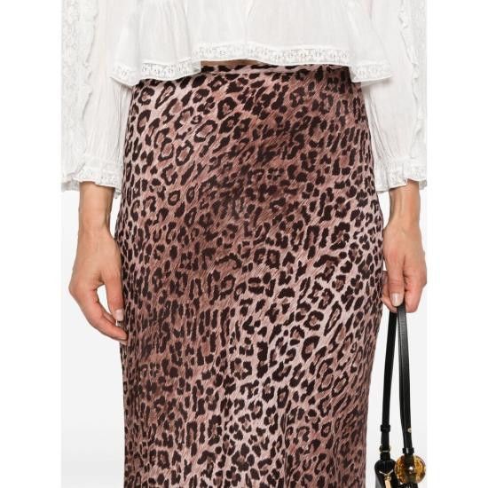 RIXO Women Mid Skirts KELLY LEOPA BROWN