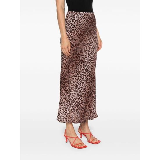RIXO Women Mid Skirts KELLY LEOPA BROWN
