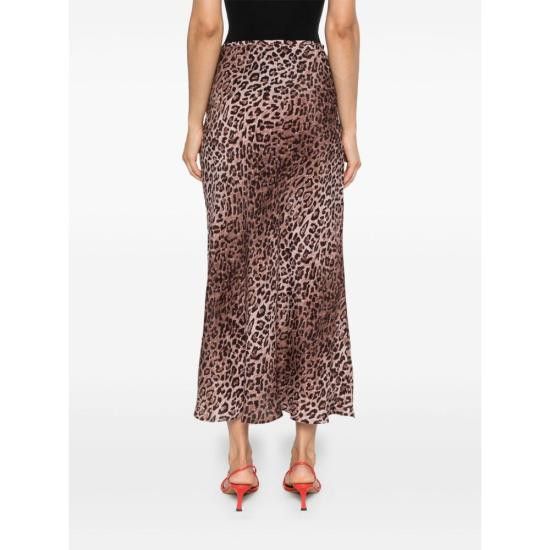 RIXO Women Mid Skirts KELLY LEOPA BROWN
