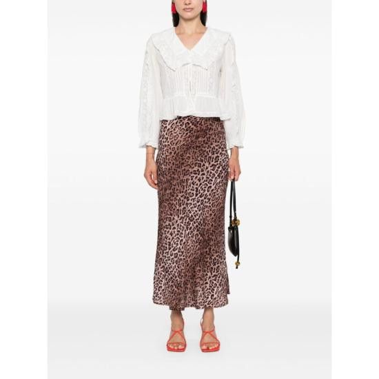 RIXO Women Mid Skirts KELLY LEOPA BROWN