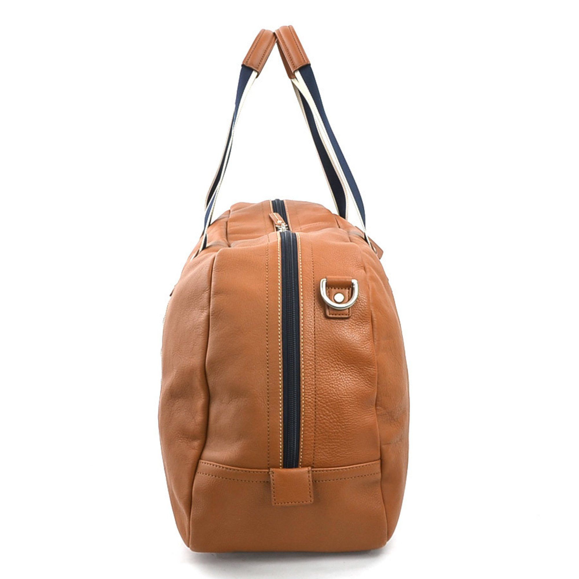 Coach Coach Boston bag handbag leather brown x navy white men's 55897k Size ONE SIZE - 2 Thumbnail