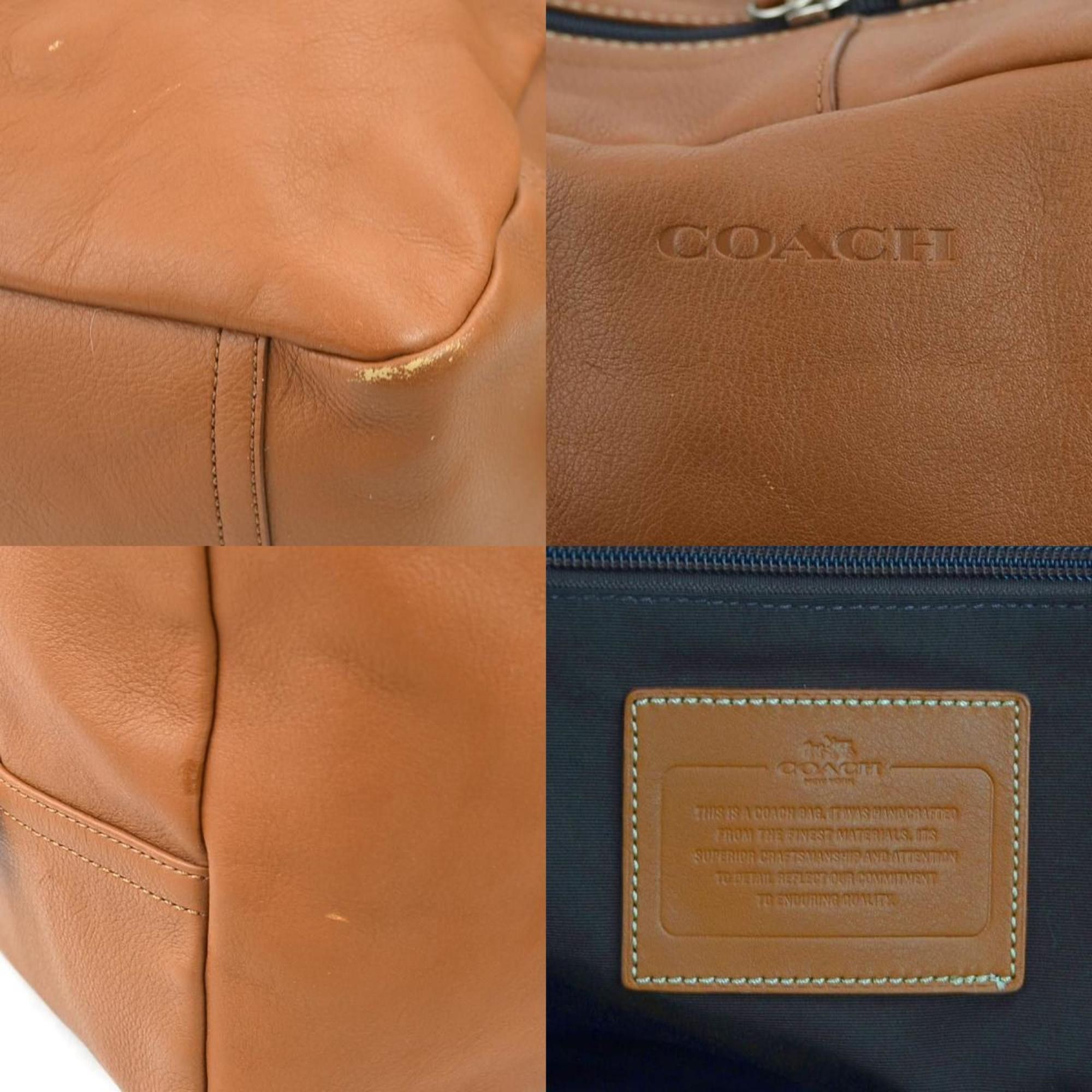 Coach Coach Boston bag handbag leather brown x navy white men's 55897k Size ONE SIZE - 5 Thumbnail