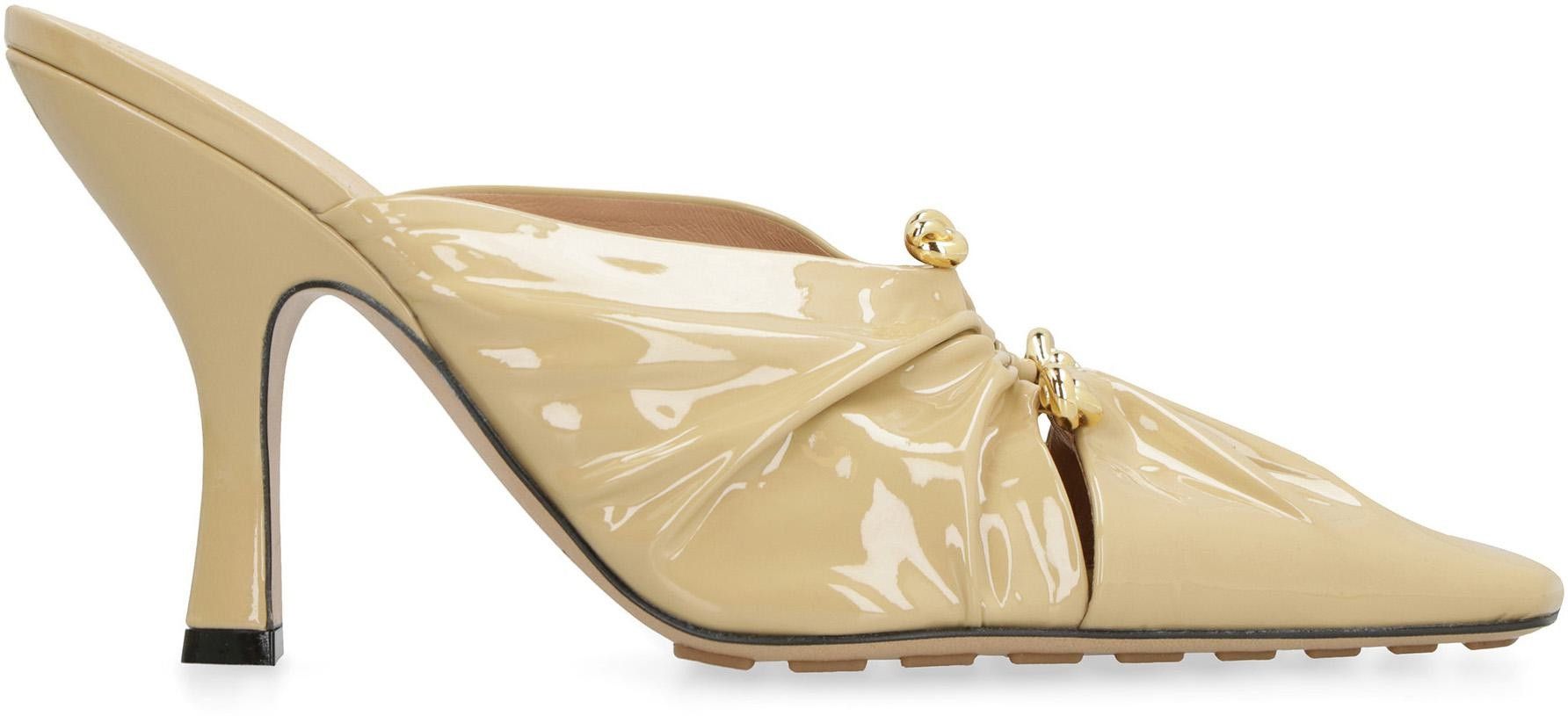 Bottega Veneta Bunnie Leather Mules Beige Size US 6 / IT 36 - 2 Thumbnail