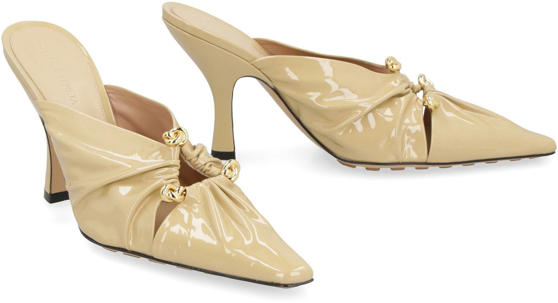 Bottega Veneta Bunnie Leather Mules Beige Size US 11 / IT 41 - 3 Thumbnail