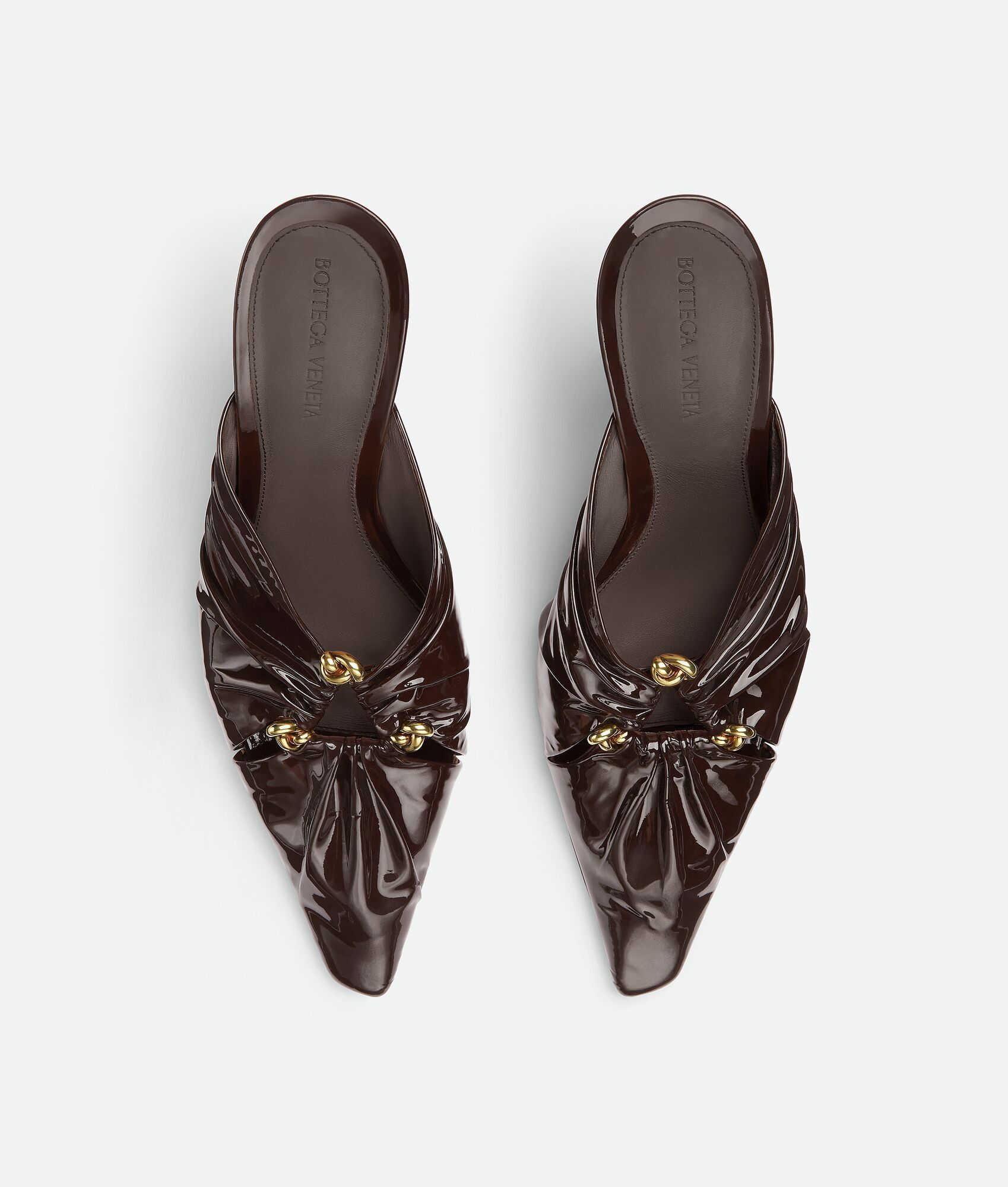 Bottega Veneta Bunnie Leather Mules Brown Size US 5 / IT 35 - 4 Thumbnail