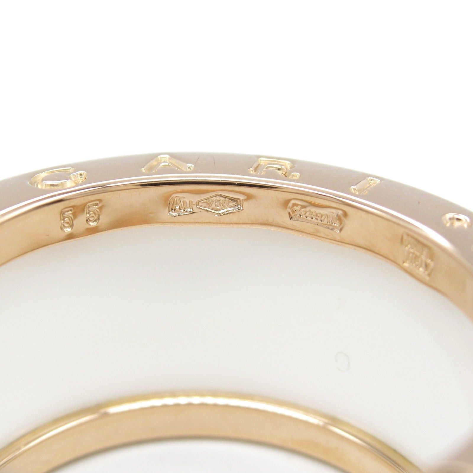 Bvlgari Bvlgari B Zero One Ring K18Pg (Pink Gold) Ceramic White Size ONE SIZE - 4 Thumbnail