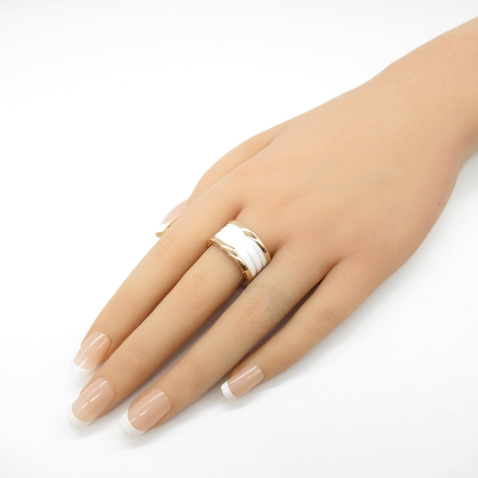 Bvlgari Bvlgari B Zero One Ring K18Pg (Pink Gold) Ceramic White Size ONE SIZE - 8 Thumbnail