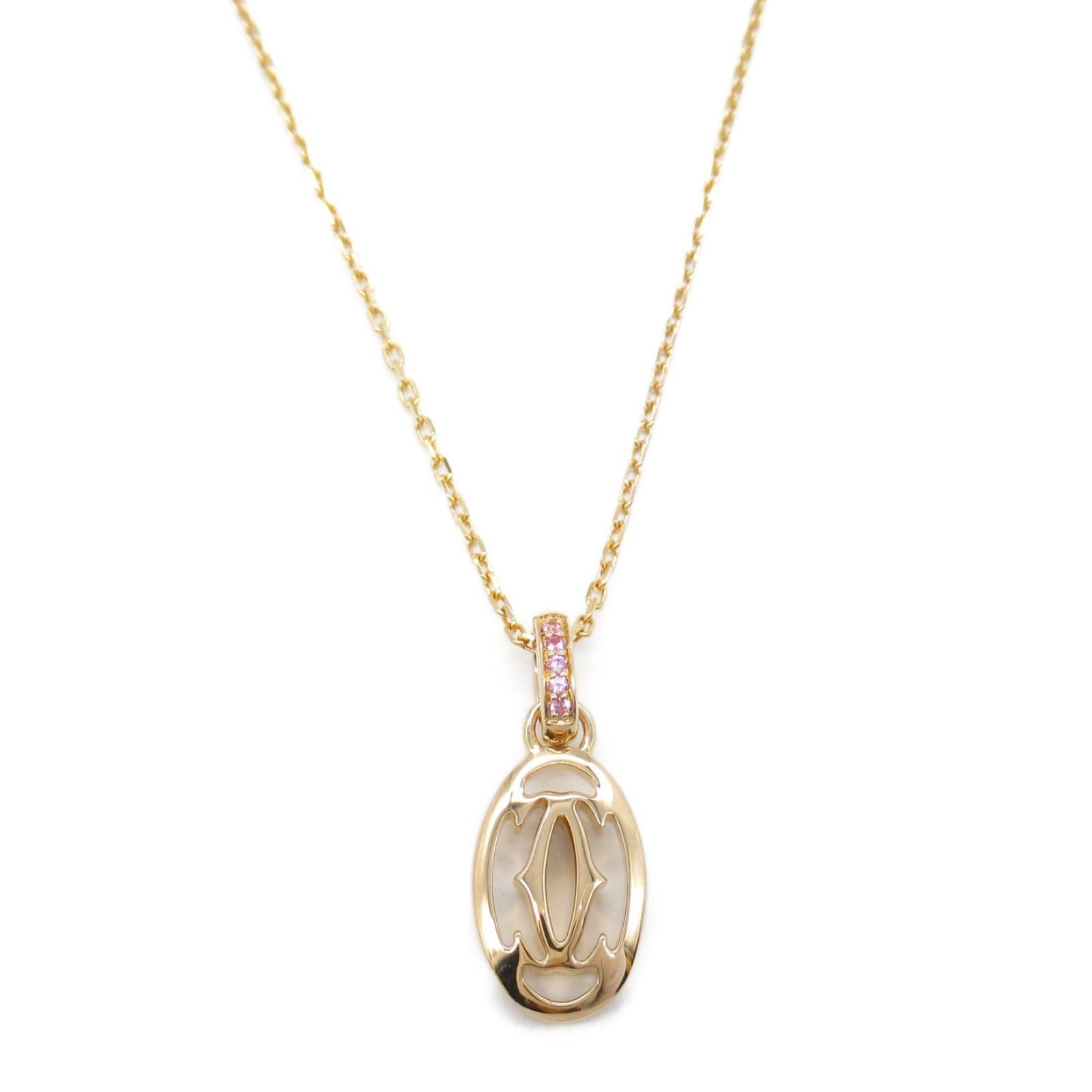 Cartier Cartier Logo Double C Pink Sapphire Necklace K18Pg (Pink Gold) Size ONE SIZE - 2 Thumbnail