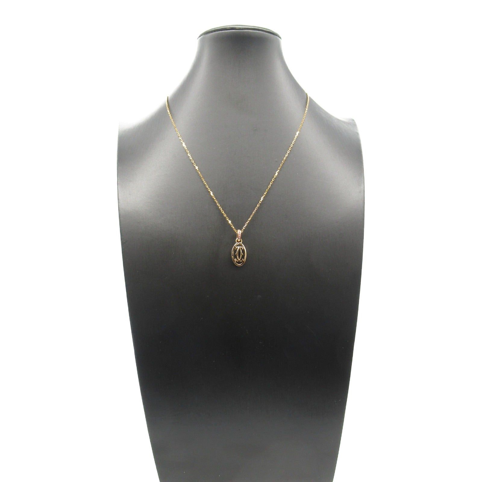 Cartier Cartier Logo Double C Pink Sapphire Necklace K18Pg (Pink Gold) Size ONE SIZE - 7 Thumbnail