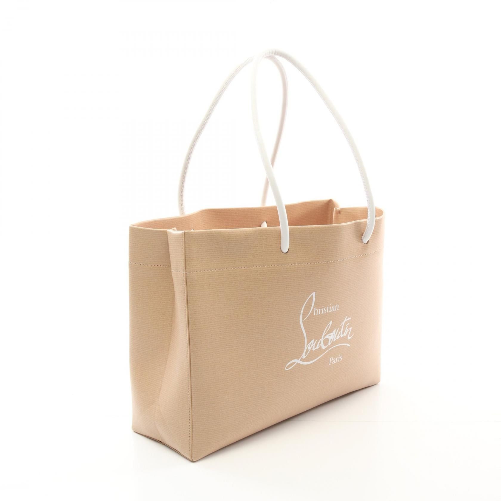 Christian Louboutin Christian Louboutin Kraftilou Handbag Tote Bag Leather Beige White Size ONE SIZE - 2 Thumbnail
