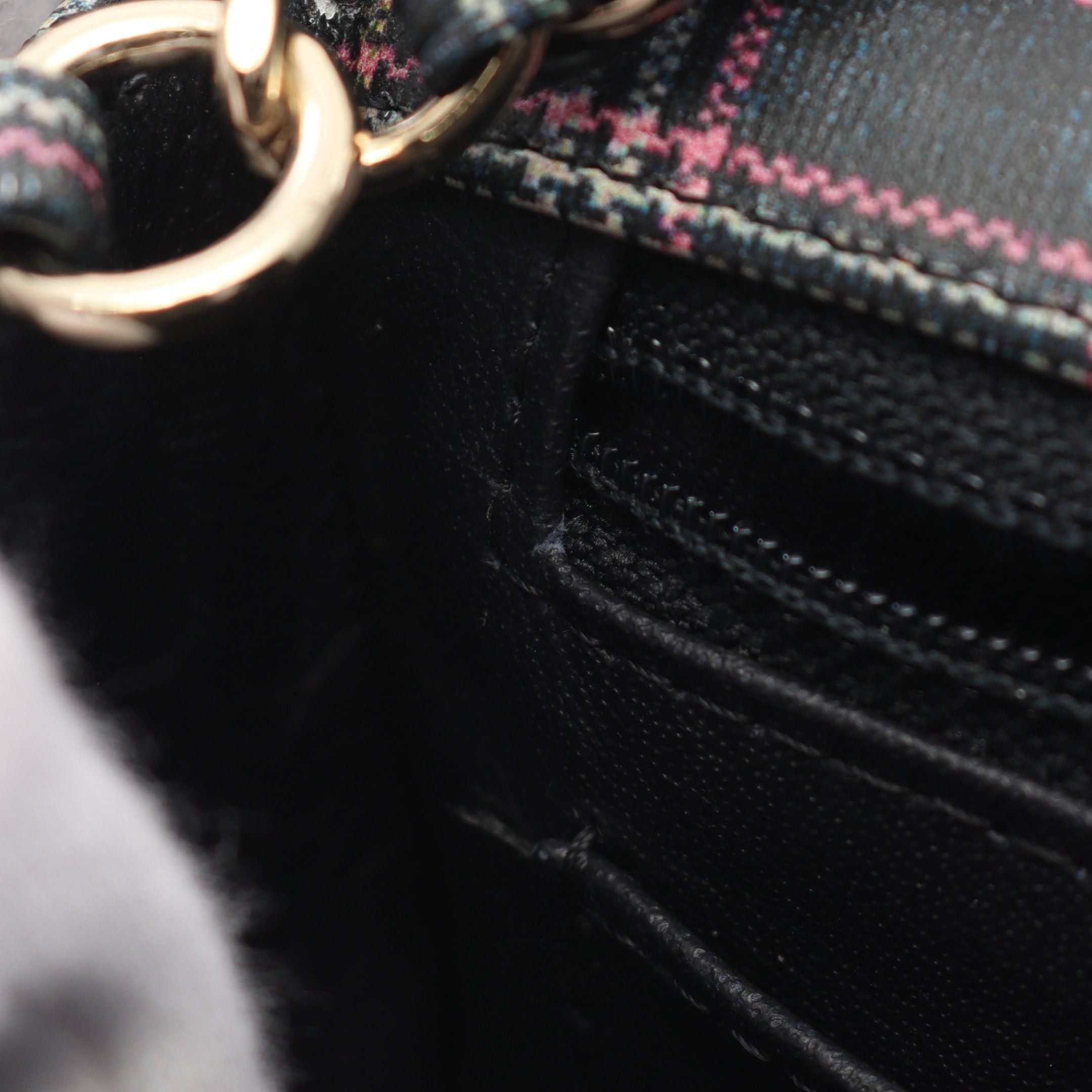 Chanel Chanel Mini Matelasse Chain Shoulder Bag Check Leather Navy Multicolor Gold Hardware Size ONE SIZE - 6 Thumbnail