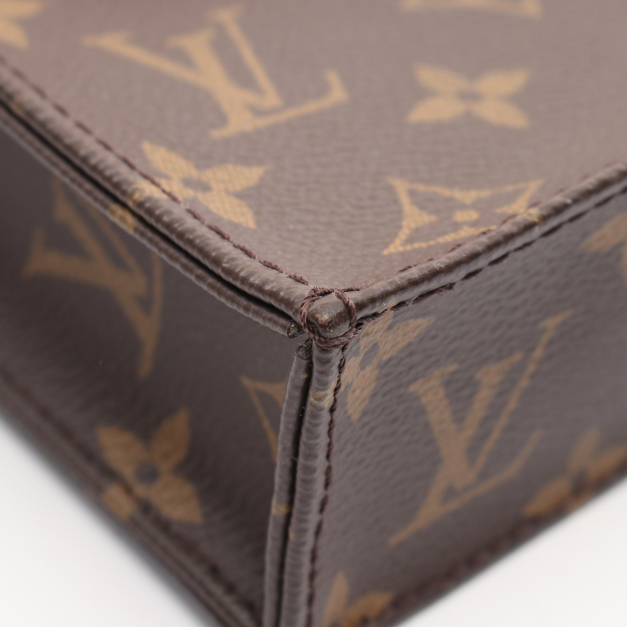 Louis Vuitton Louis Vuitton Petite Sac Plat Monogram Handbag Leather Brown Size ONE SIZE - 6 Thumbnail