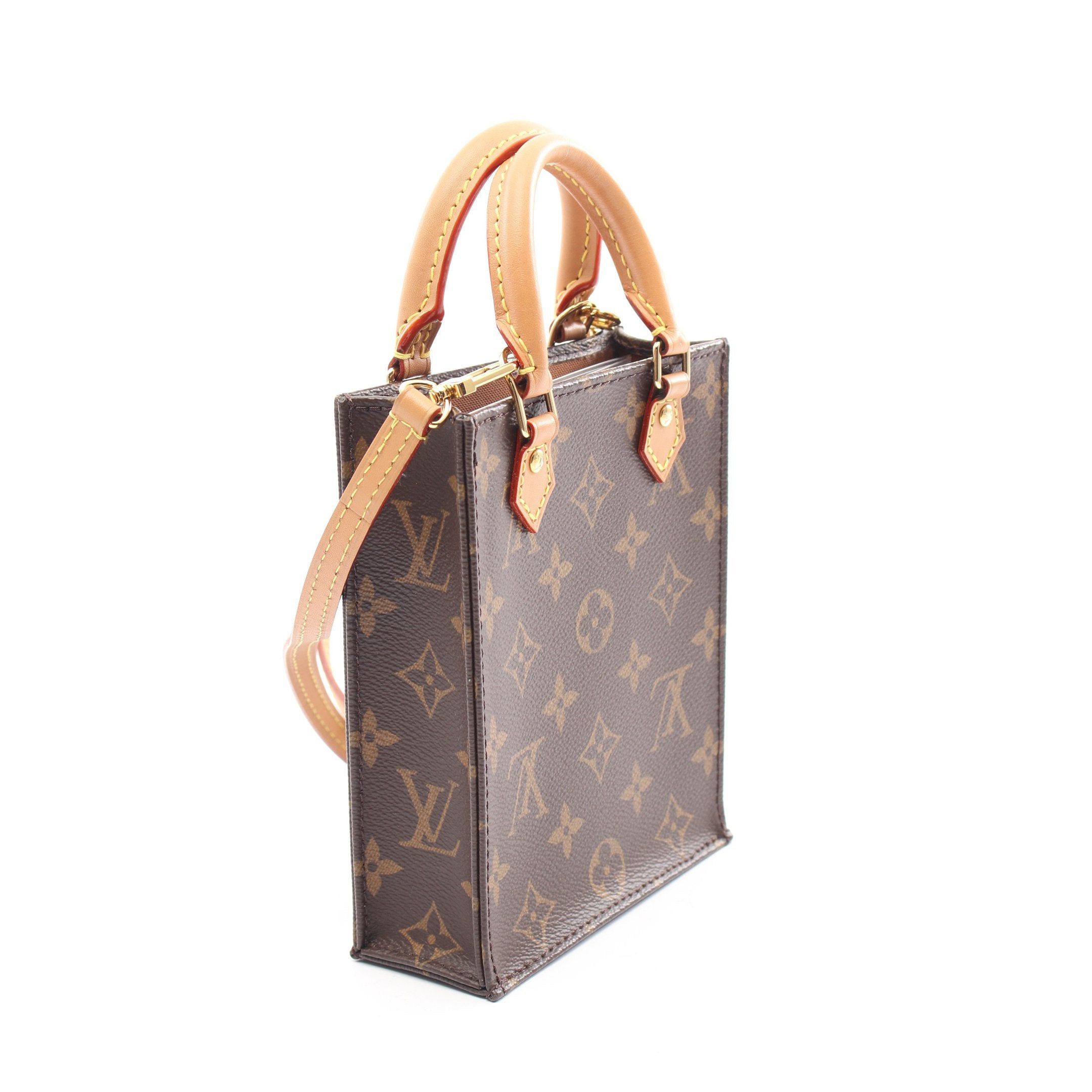 Louis Vuitton Louis Vuitton Petite Sac Plat Monogram Handbag Leather Brown Size ONE SIZE - 2 Thumbnail