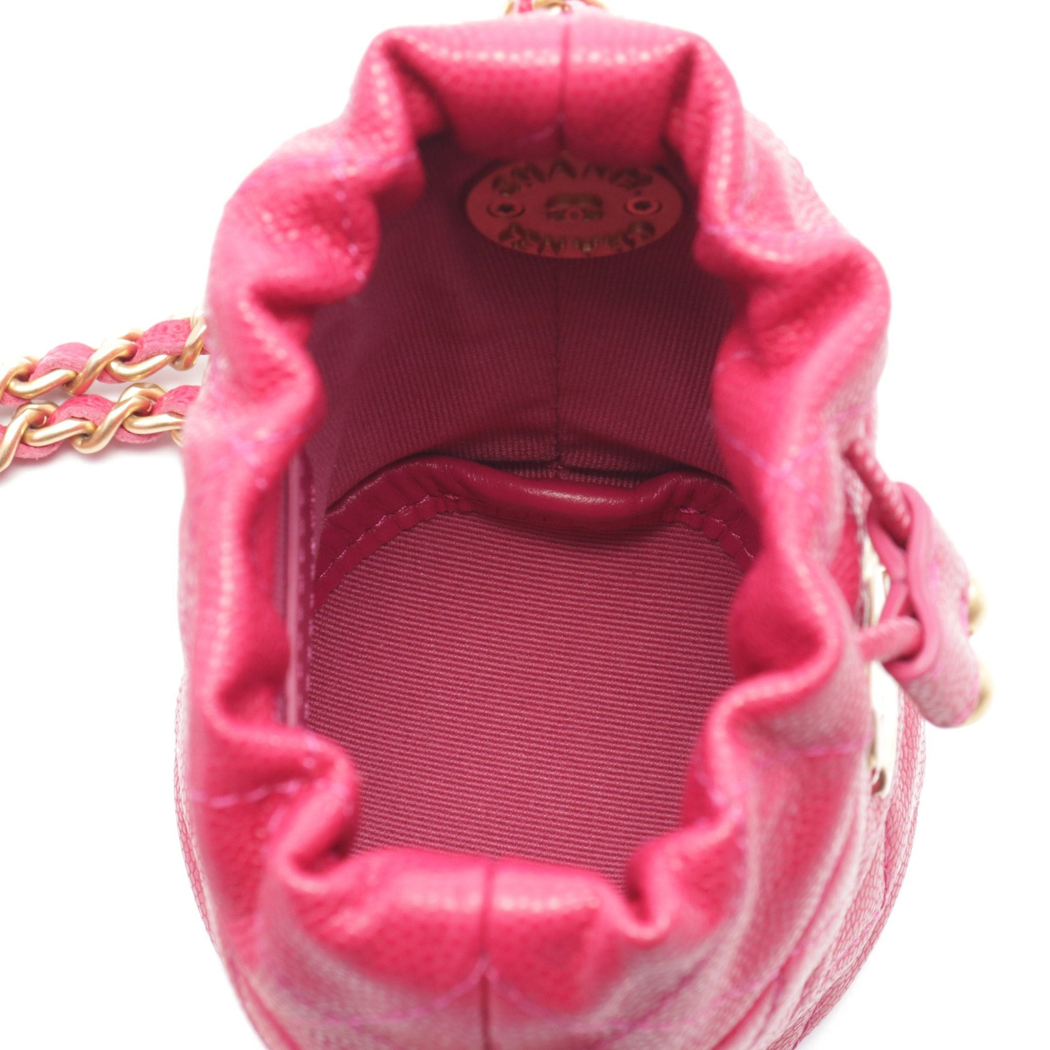 Chanel Chanel Matelasse Mini Baguette Chain Shoulder Bag Caviar Skin Pink Purple Gold Hardware Size ONE SIZE - 3 Thumbnail