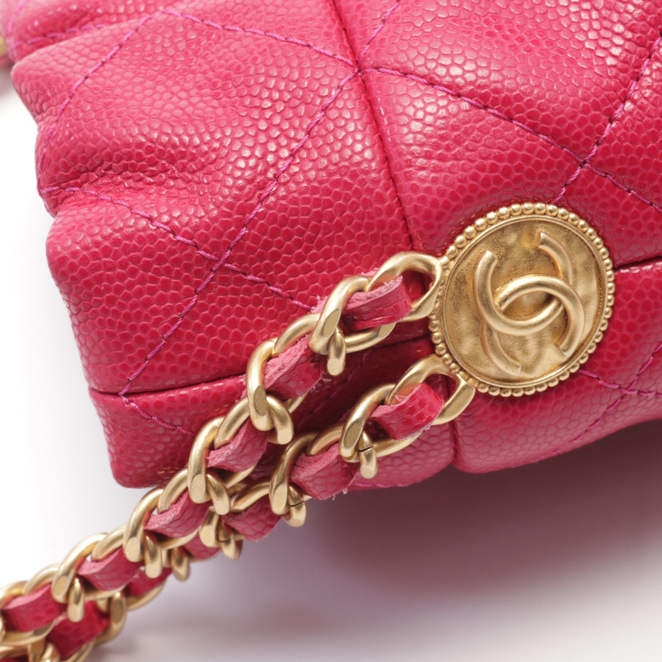 Chanel Chanel Matelasse Mini Baguette Chain Shoulder Bag Caviar Skin Pink Purple Gold Hardware Size ONE SIZE - 6 Thumbnail