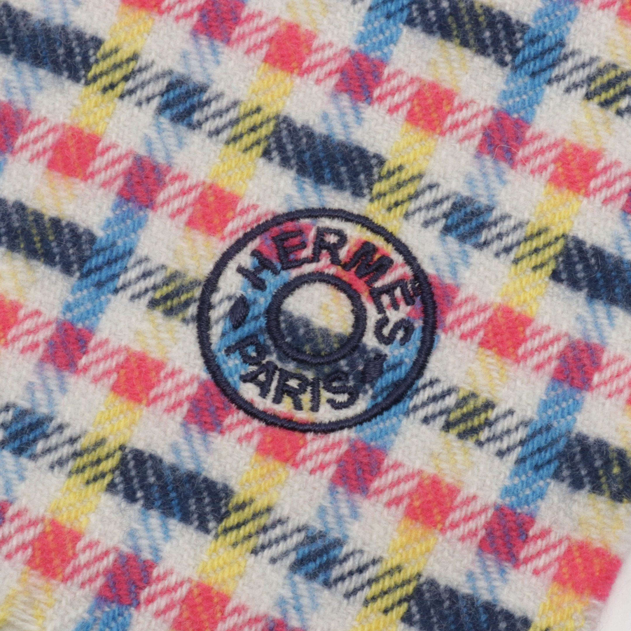 Hermes Hermes H Ecoce Scarf Cashmere Multicolor Fringe Size ONE SIZE - 3 Thumbnail