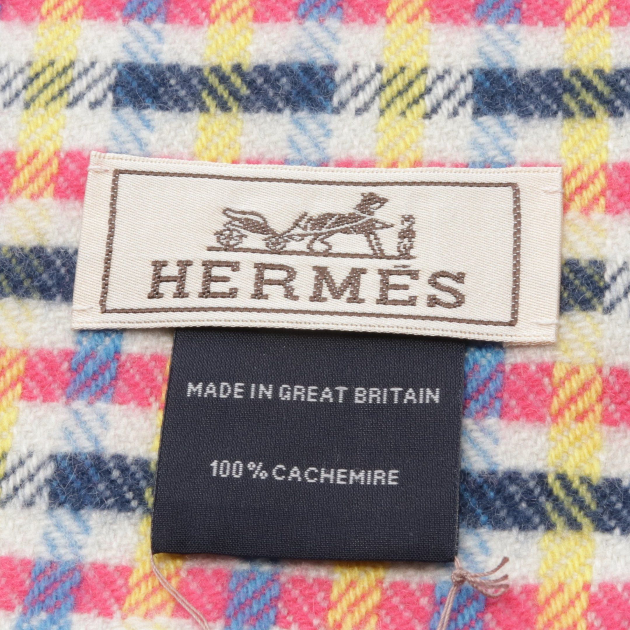 Hermes Hermes H Ecoce Scarf Cashmere Multicolor Fringe Size ONE SIZE - 2 Thumbnail