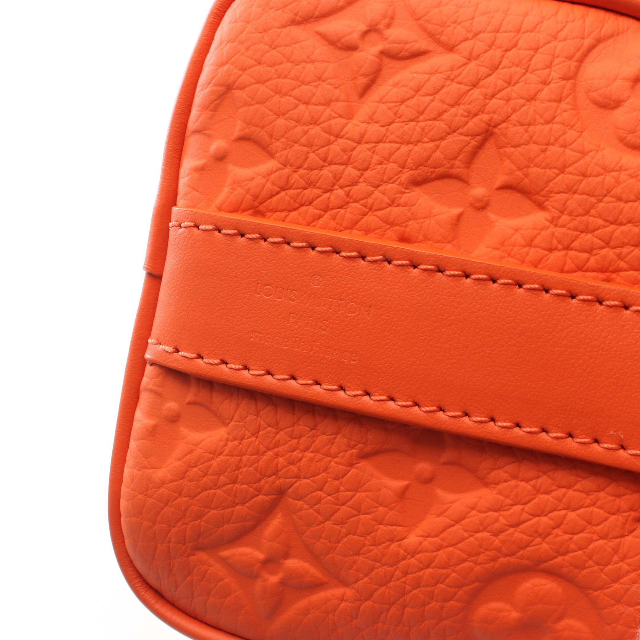Louis Vuitton Louis Vuitton Keepall 25 Monogram Empreinte Handbag Orange Size ONE SIZE - 4 Thumbnail
