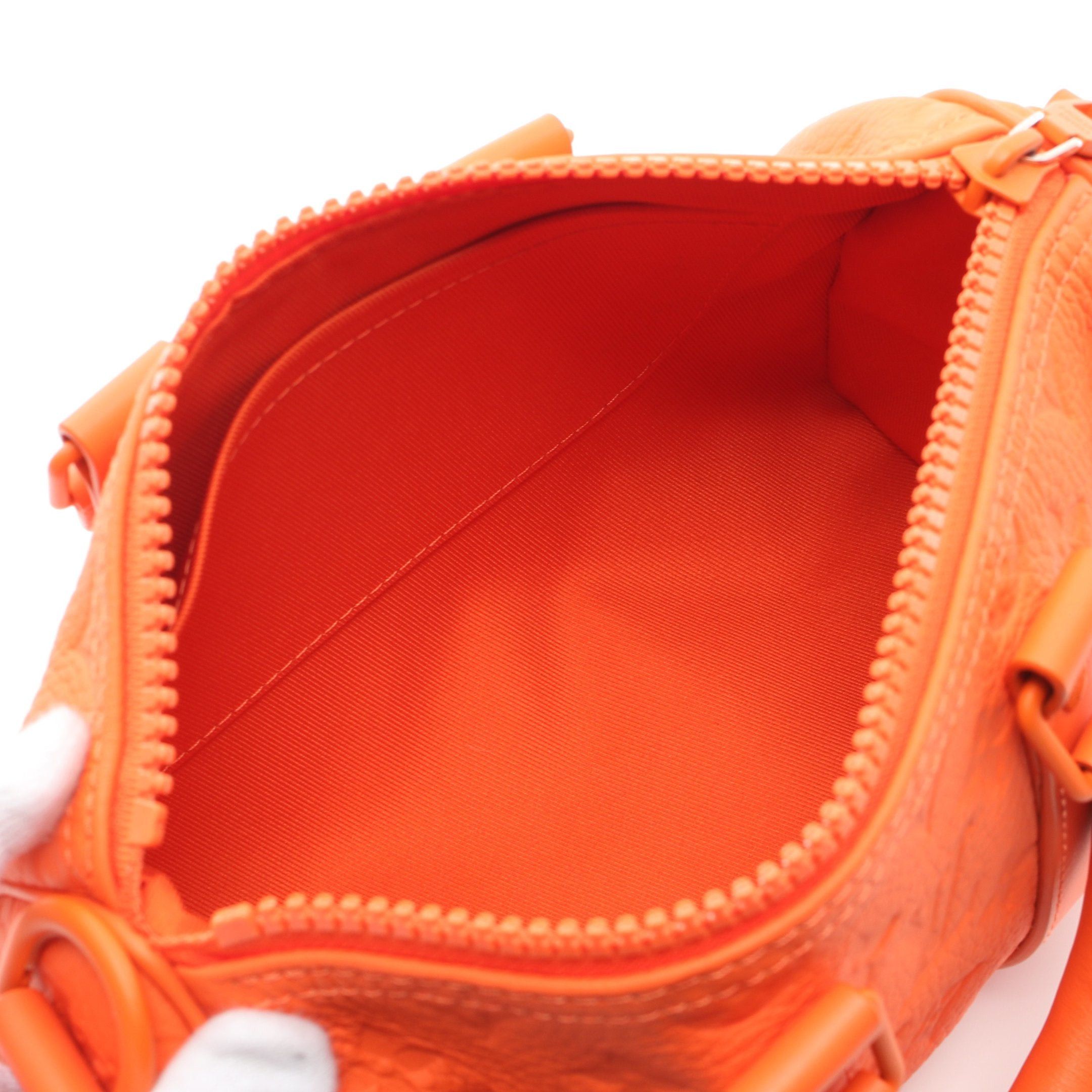 Louis Vuitton Louis Vuitton Keepall 25 Monogram Empreinte Handbag Orange Size ONE SIZE - 3 Thumbnail
